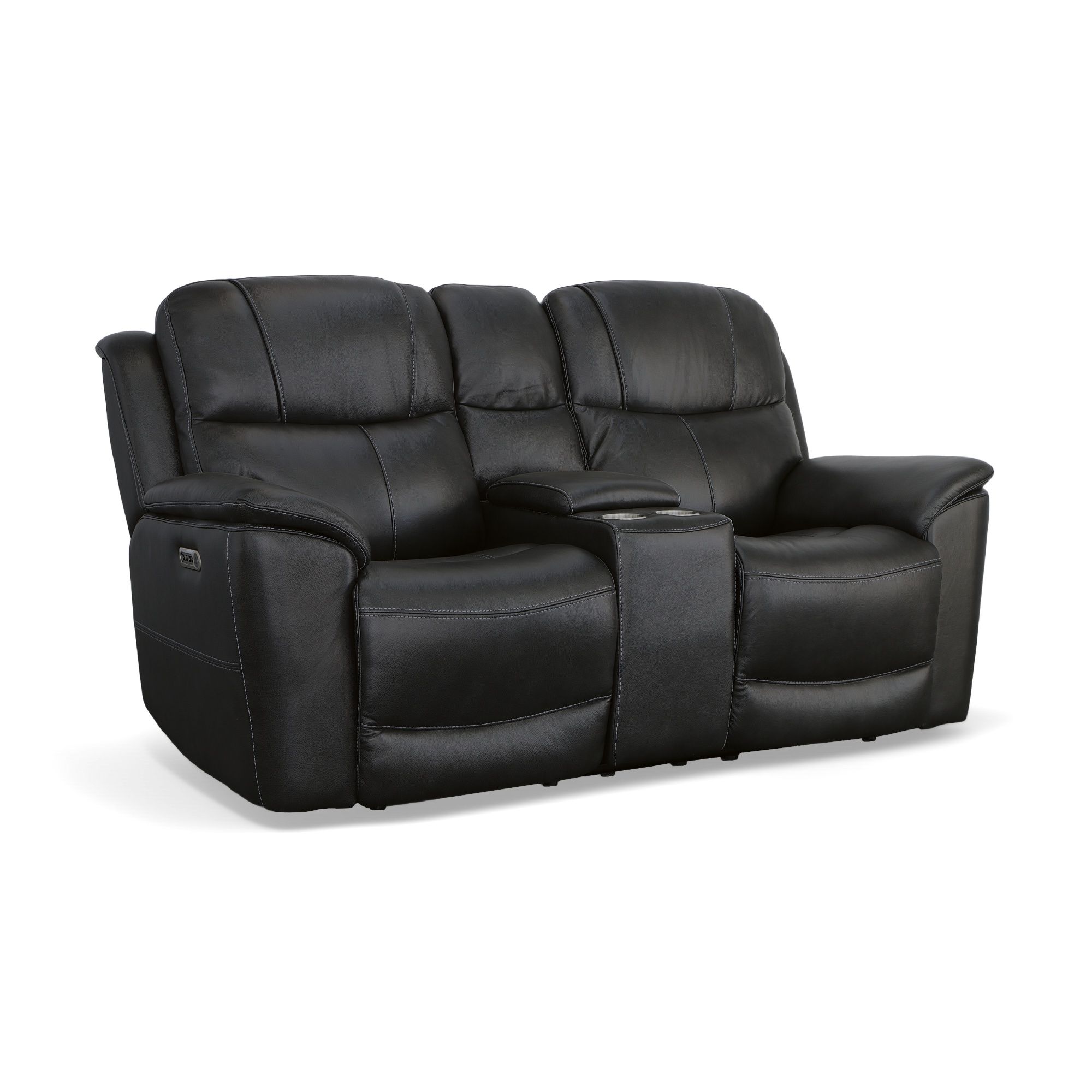 Crew - Power Reclining Loveseat With Console, Power Headrests & Lumbar - Raven, black, view 2