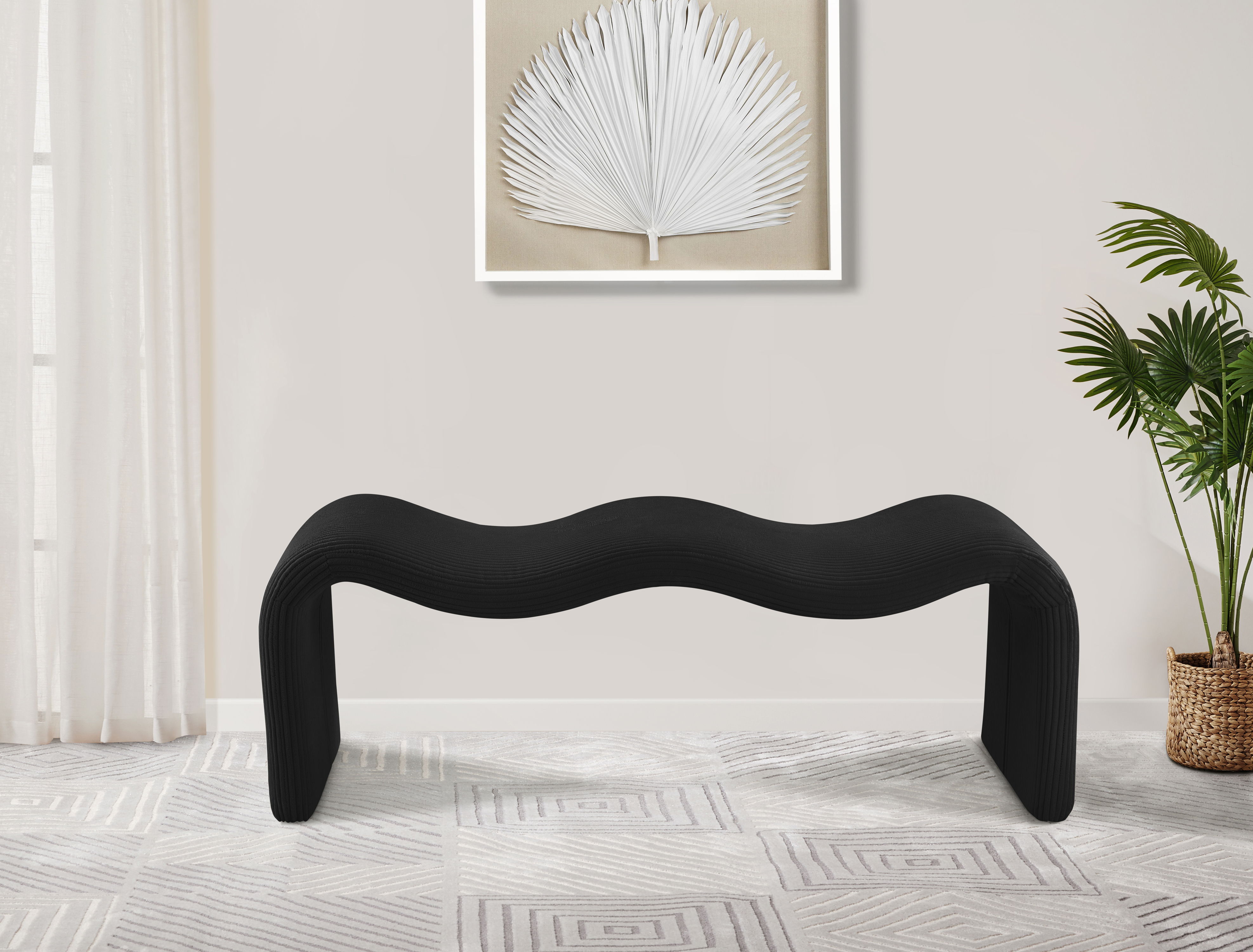 Willow - Corduroy Bench - Black