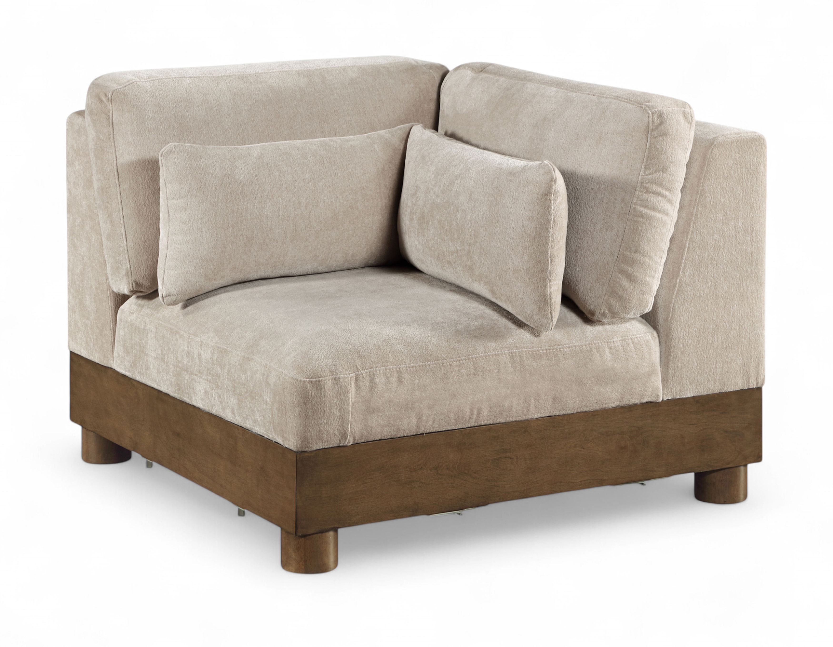 Chenille Fabric Upholstered Modular Corner Chair