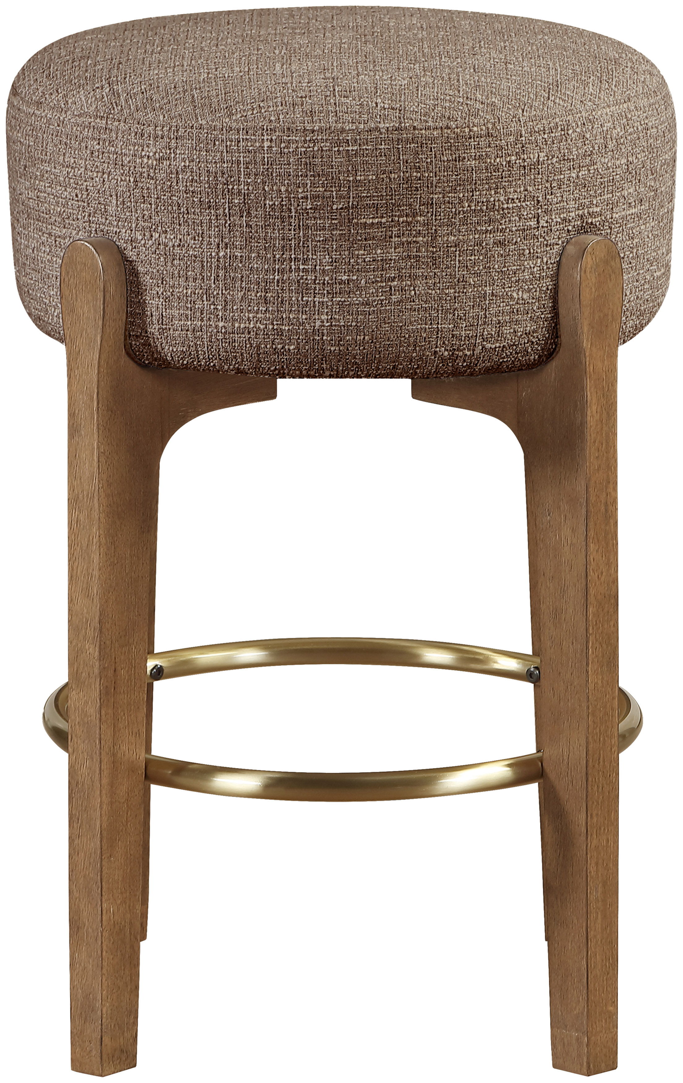 Torino - Fabric Upholstered Backless Counter Stool (Set of 2) - Brown / Brushed Brown
