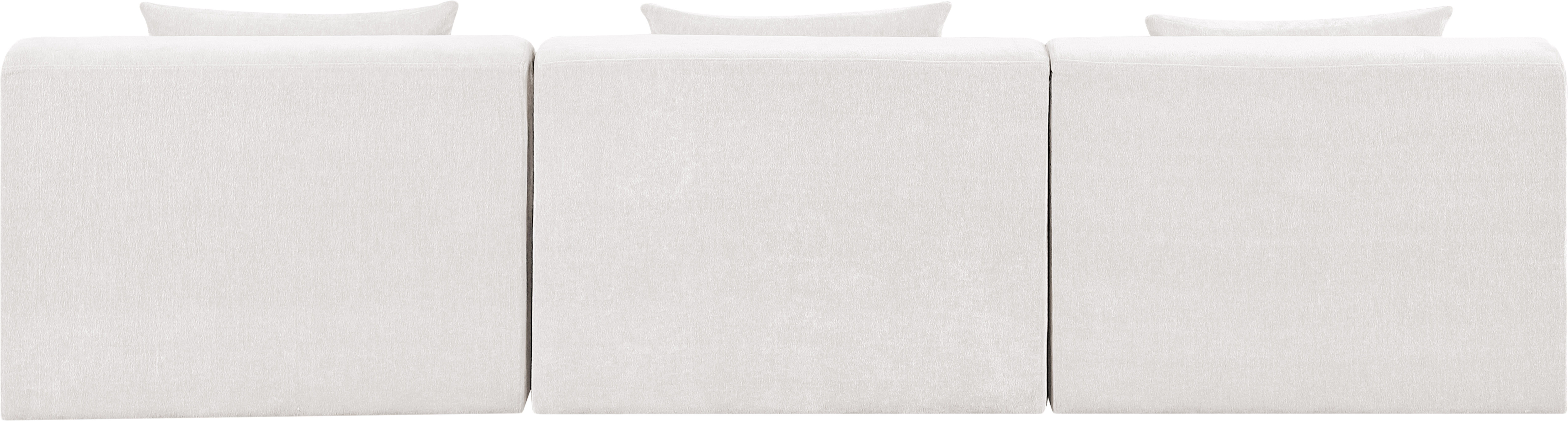 Stellar - 3 Piece Chenille Fabric 114" Upholstered Modular Sofa - Cream