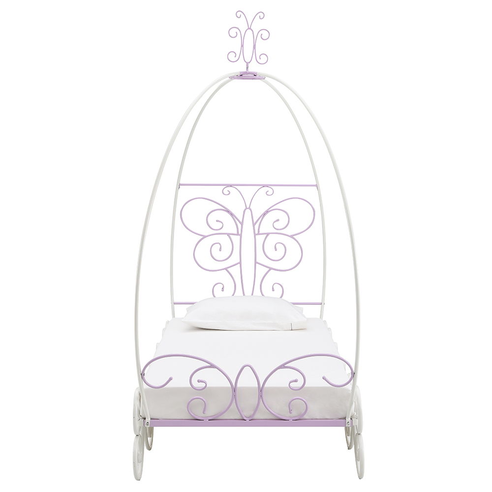 Priya II - Full Bed With Canopy - White & Light Synthetic Leather Rple, white, view 5