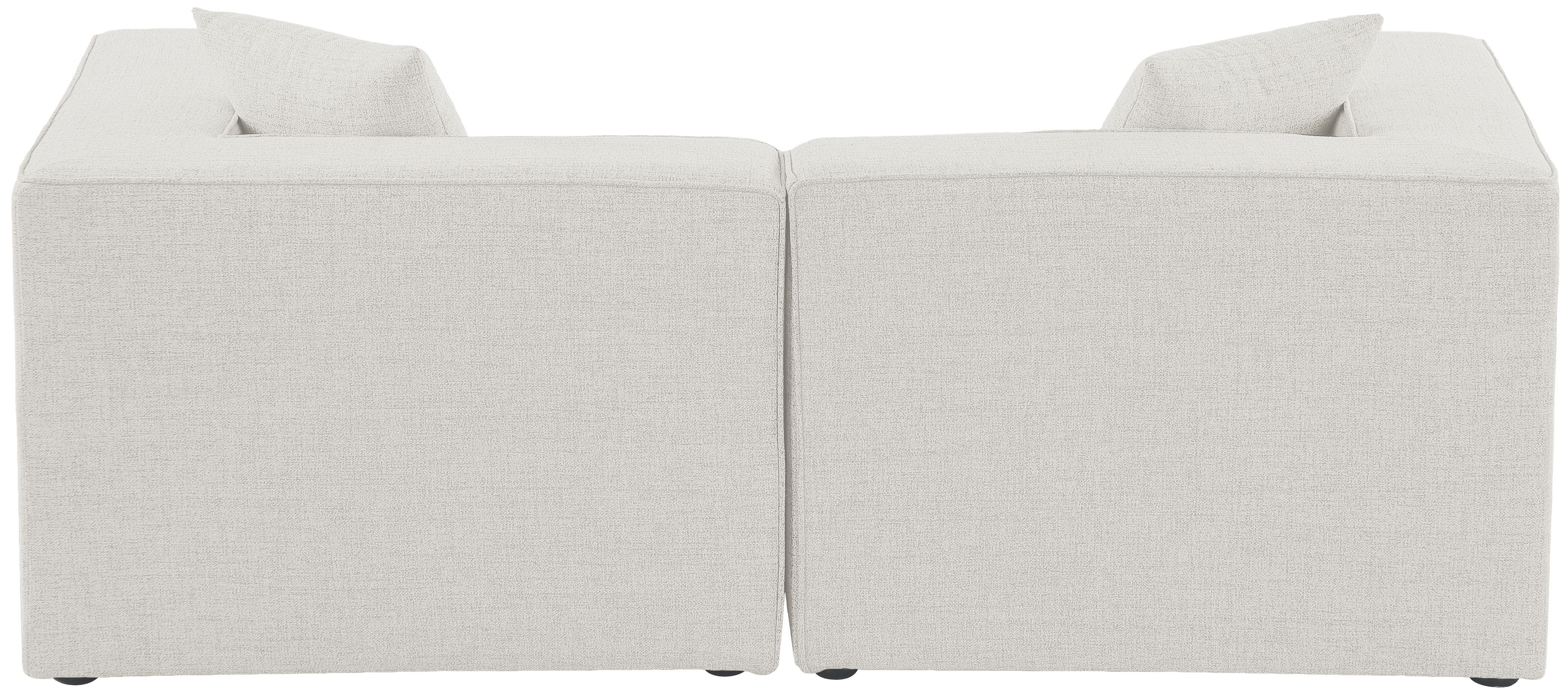 Cube - Linen Modular 2 Piece Sofa - Cream