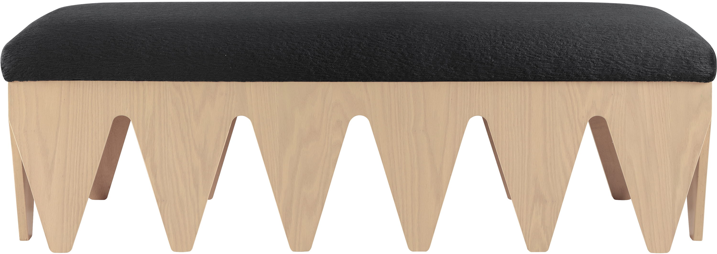 Altair - Bench With Natural Base - Black