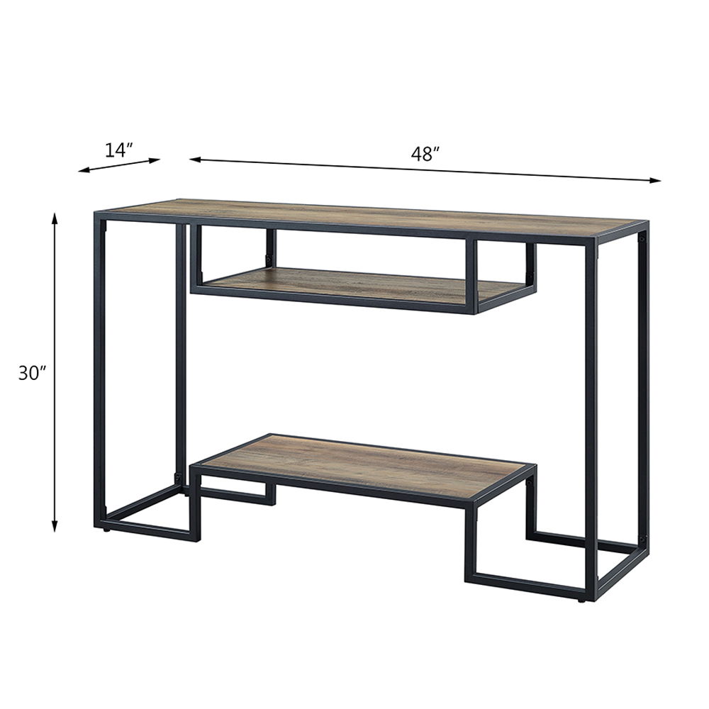 Idella - Sofa Table - Rustic Oak & Black, black, view 3