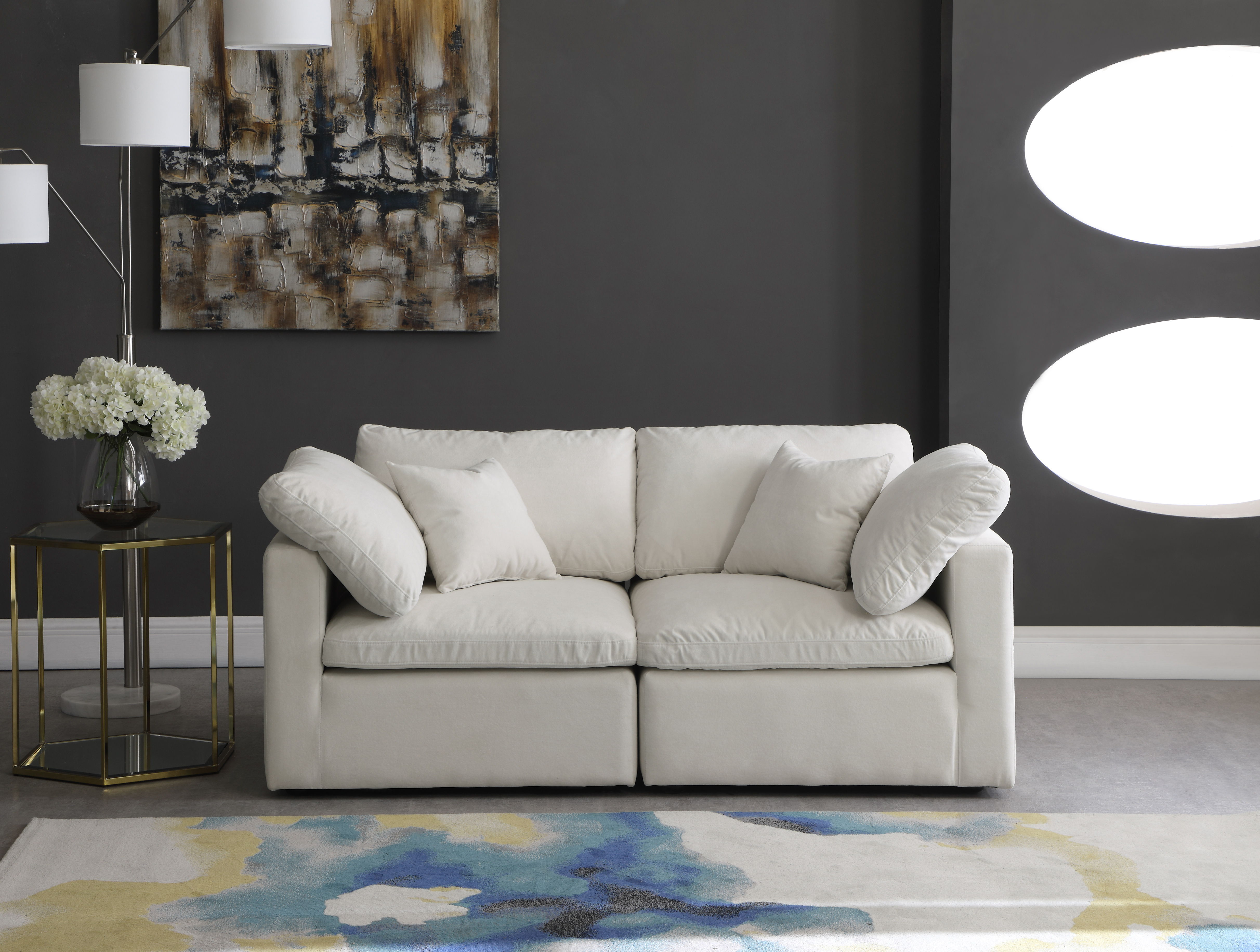 Plush - 2 Piece Modular Sofa - Cream