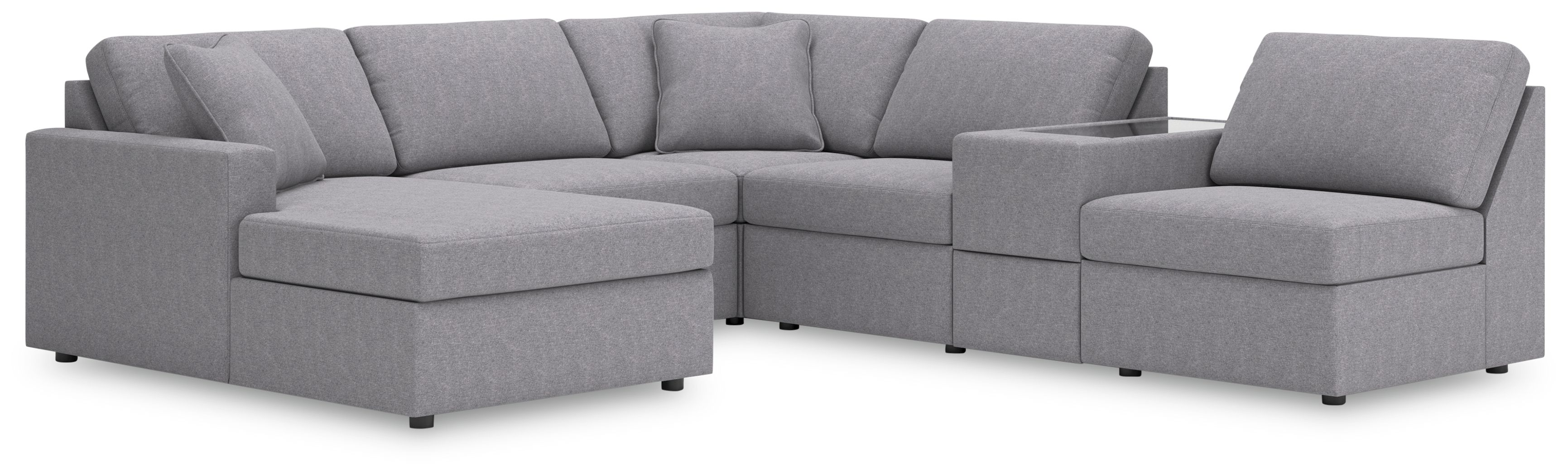 6 Pc · Sectional With Laf Corner Chaise And Storage Console