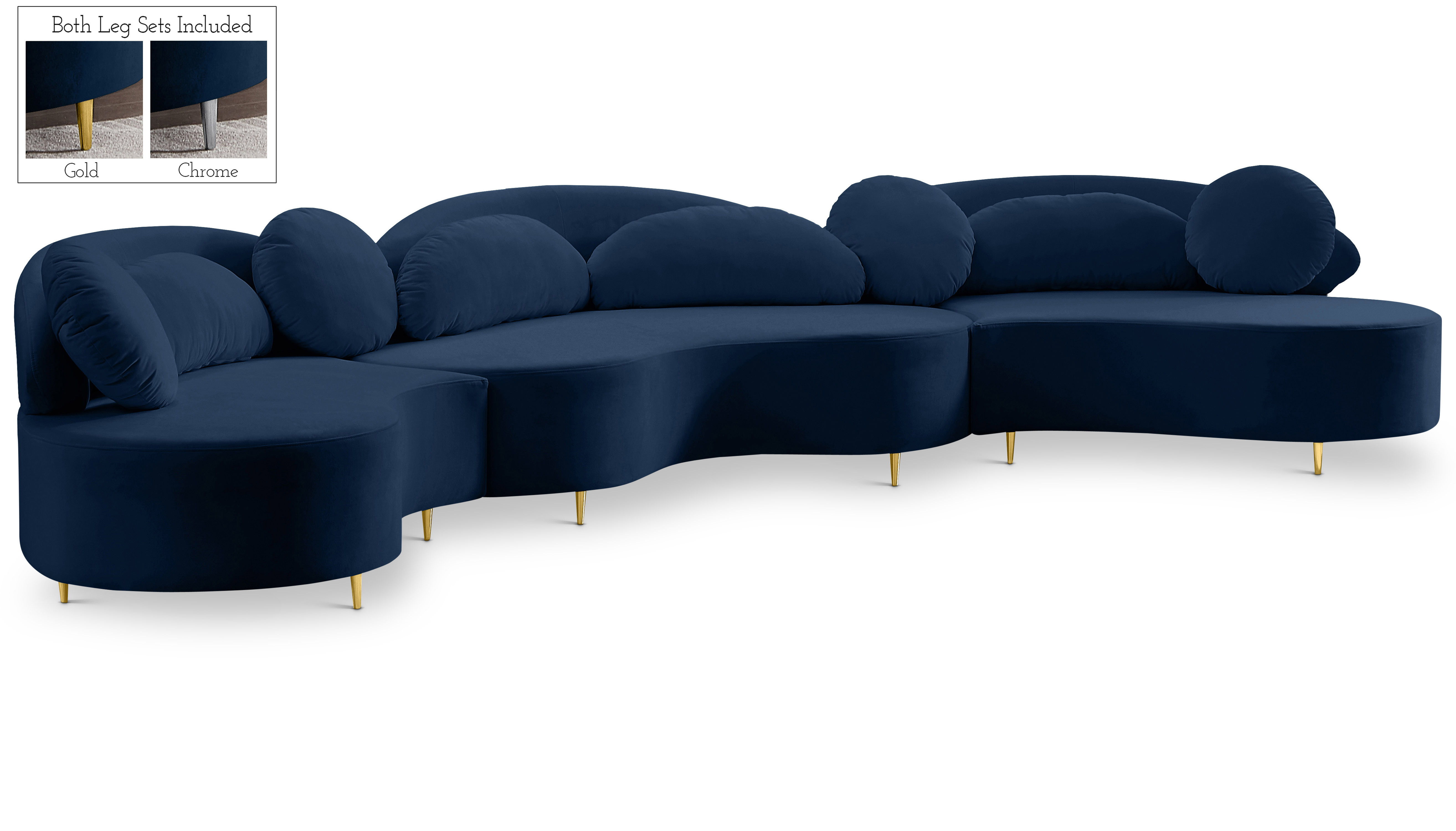 Vivacious - 3 Piece Sectional - Navy