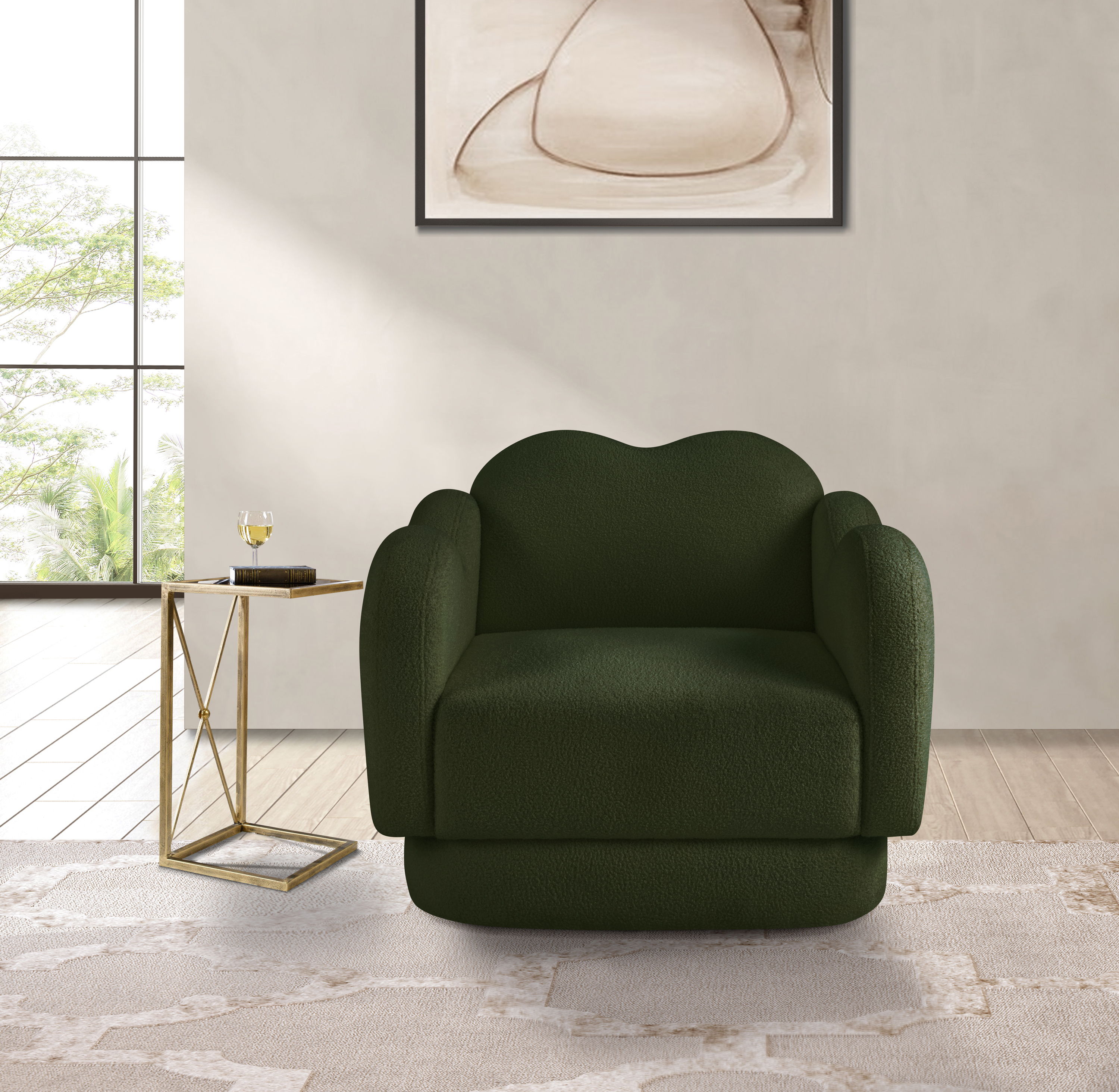 Bloom - Teddy Fabric Chair - Green