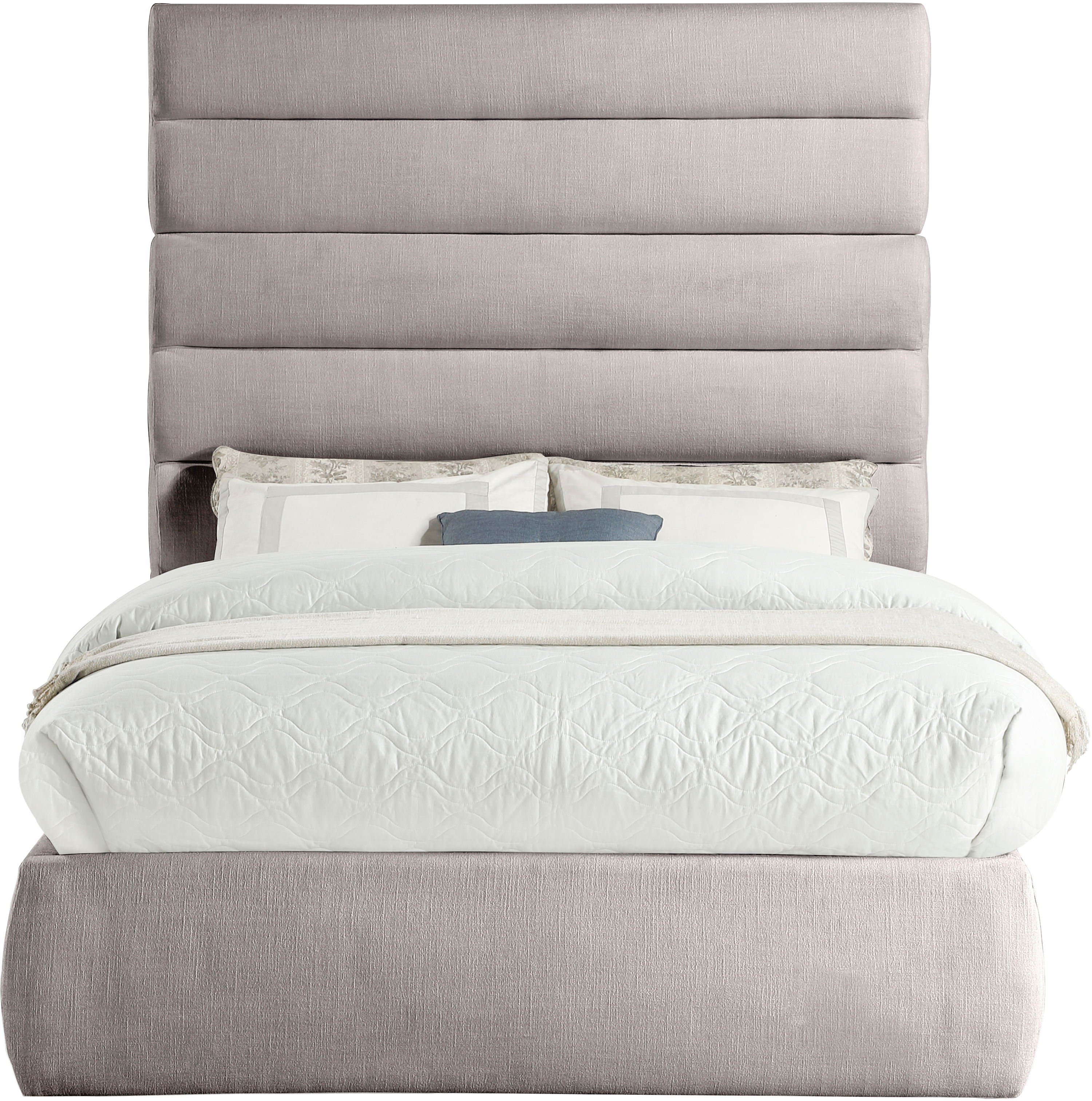 Adam - Linen Fabric Full Bed With 70.5" Headboard - Taupe