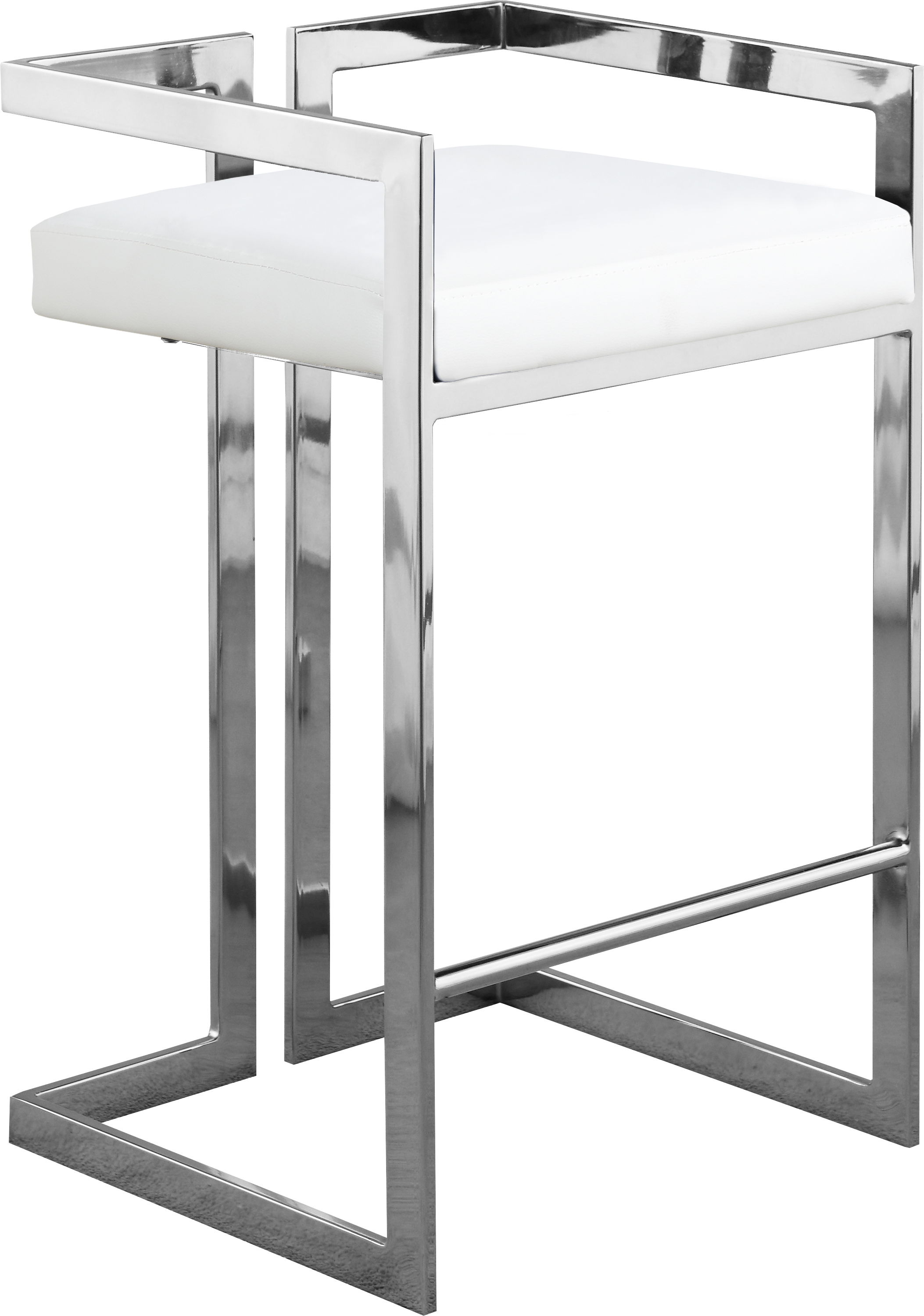 Ezra - Stool (Set of 2) - White - Faux Leather