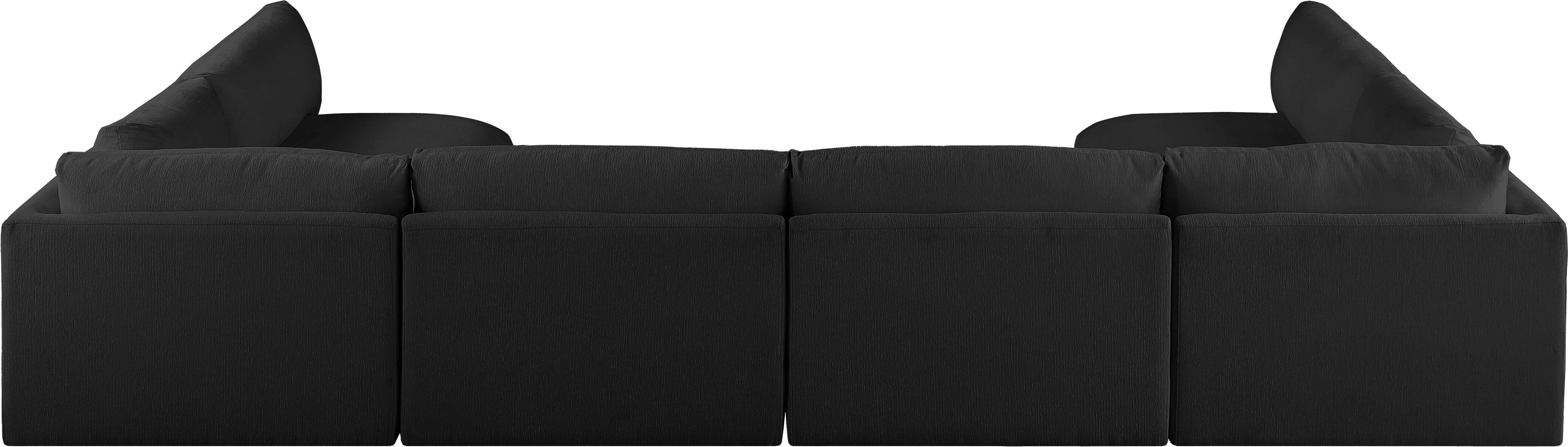 Ease - 6 Piece Modular U-Shaped Sectional - Black