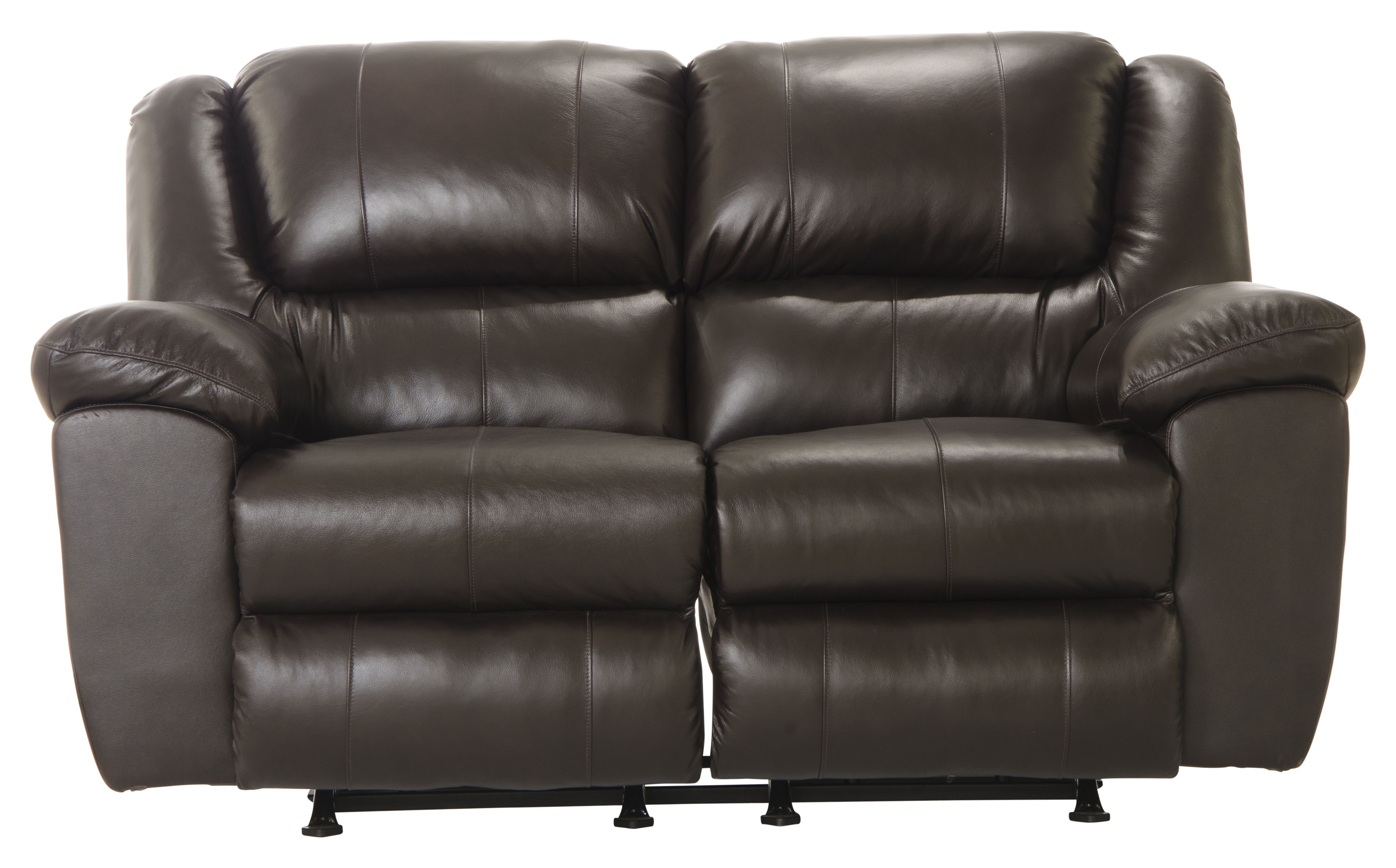 Transformer II - Rocking Reclining Loveseat - Chocolate Top Grain Italian Leather Match