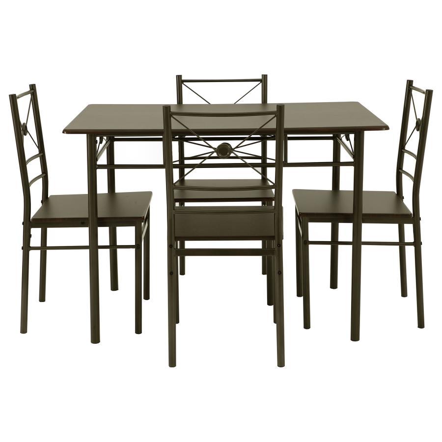 Anna - 5-Piece Rectangular Dining Table Set - Dark Bronze Image