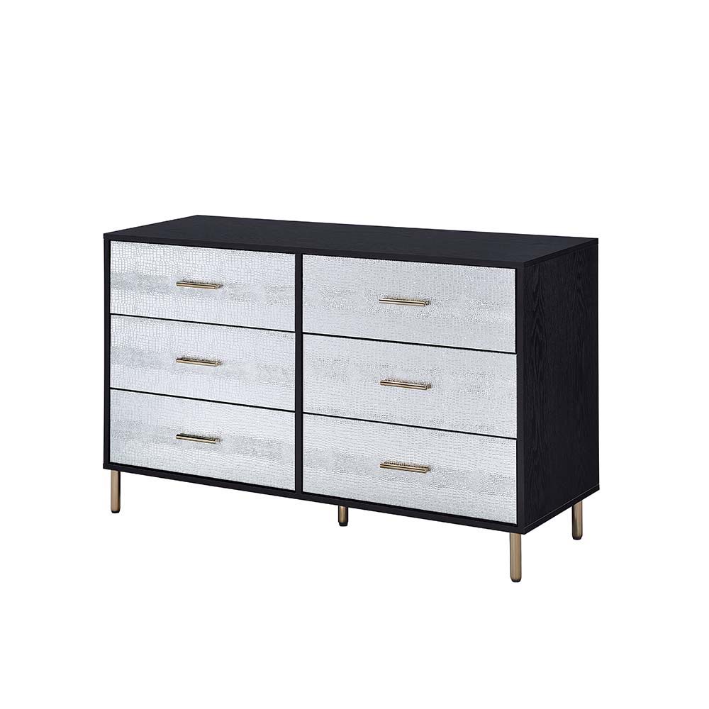 Myles - Dresser - Black, Silver & Gold, black, view 2