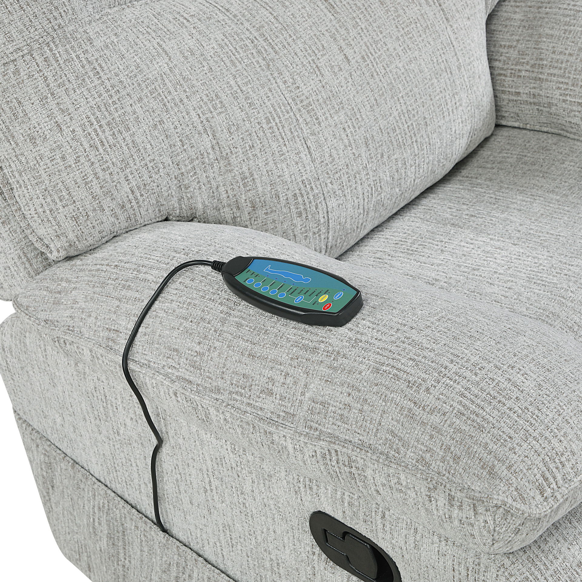 Chablis - Glider Recliner With Heat And Massage - Mist Gray, light gray, view 7