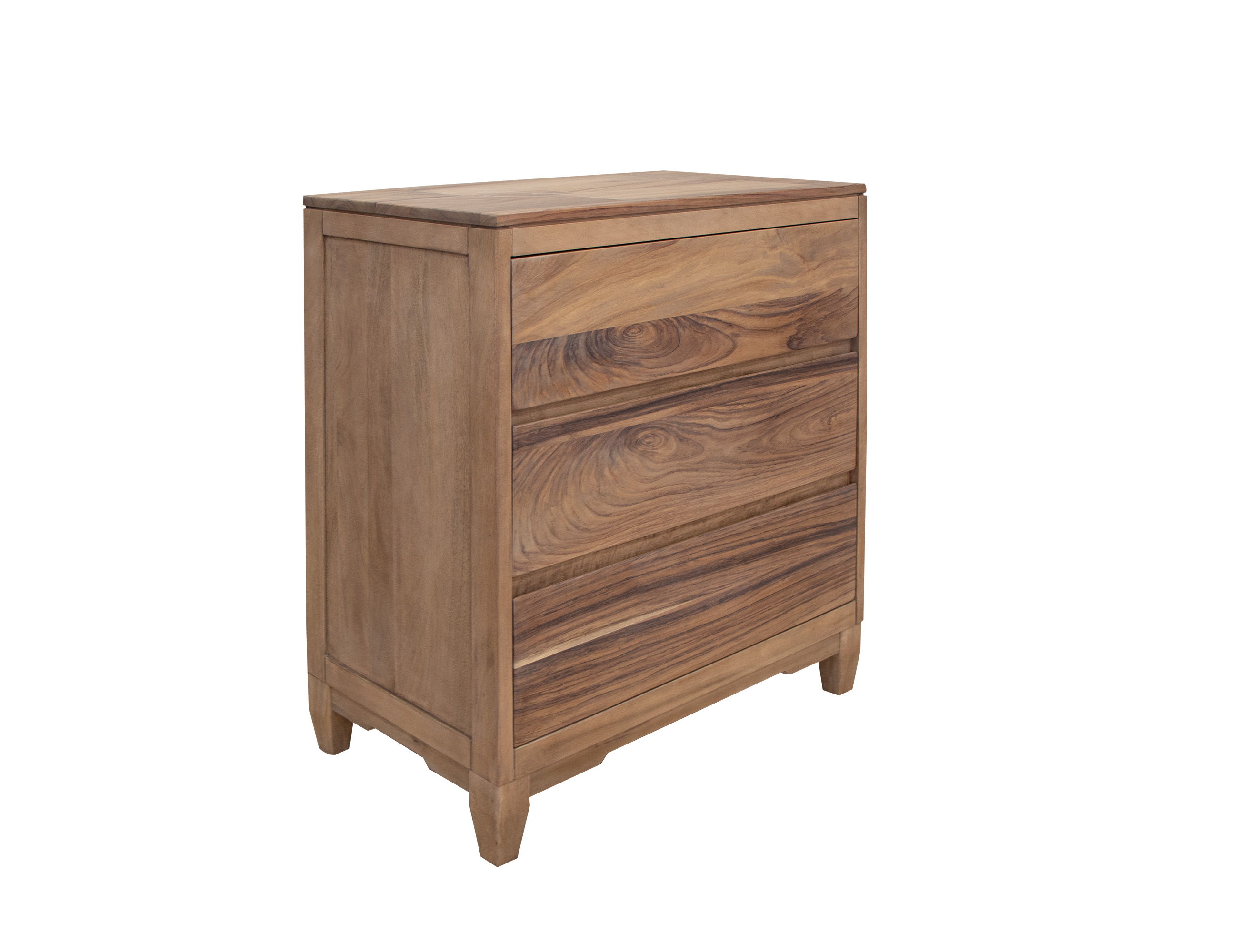 International Furniture Direct Parota Nova - 3 Drawer Chest - Brown Cappuccino