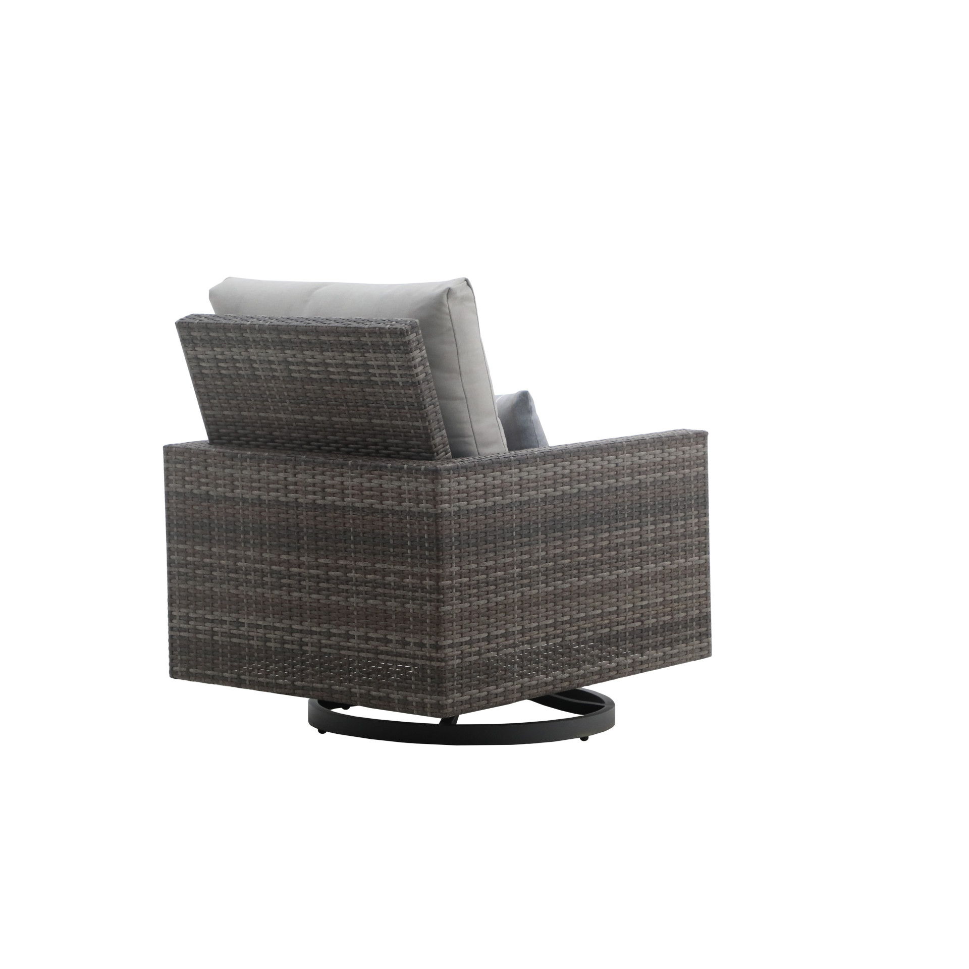 Bungalow - Patio Swivel Club Chair With Accent Pillow (Set of 2) - Gray, dark gray, view 4