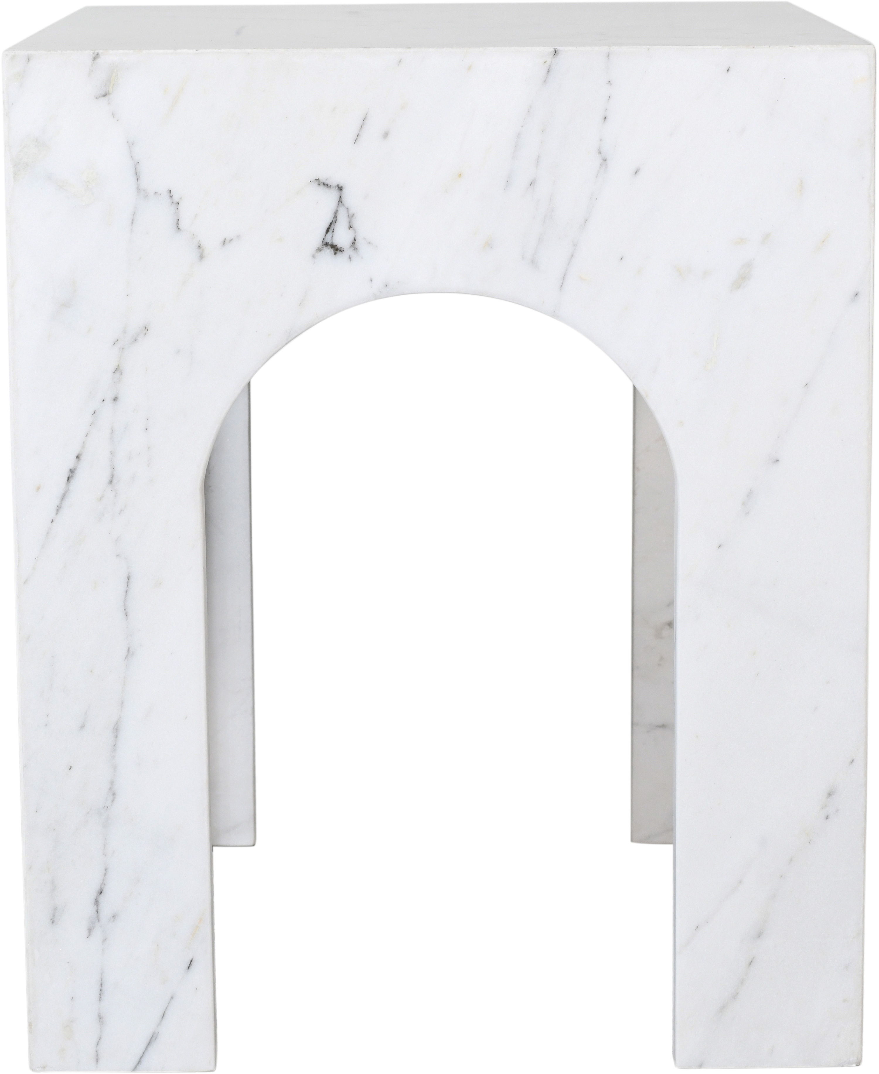 Palermo - Marble End Table - White