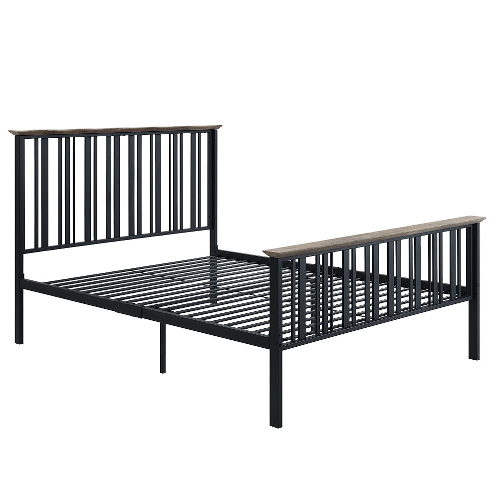 Zudora - Full Bed - Antique Oak & Black, black, view 2