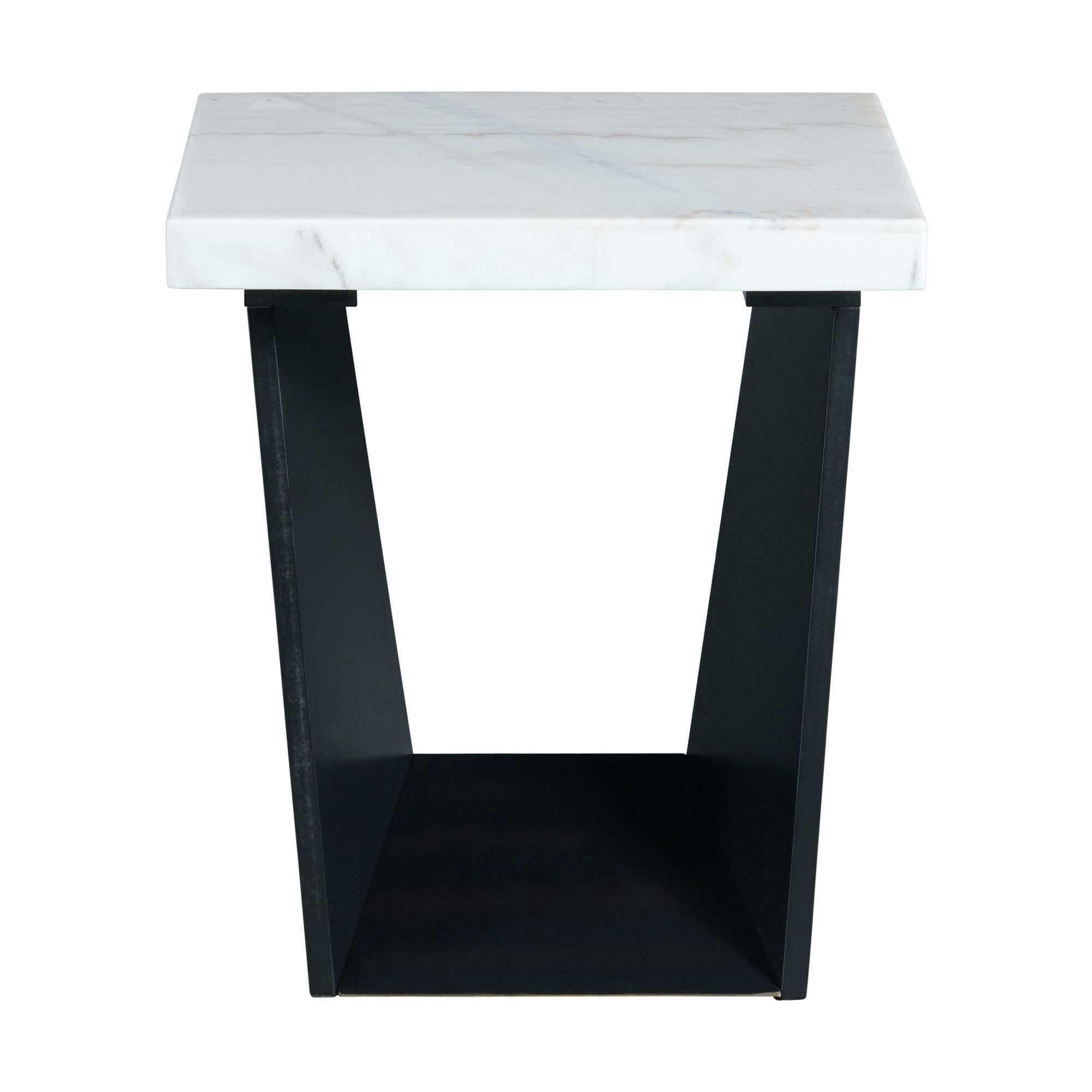 Beckley - End Table With White Marble Top - White