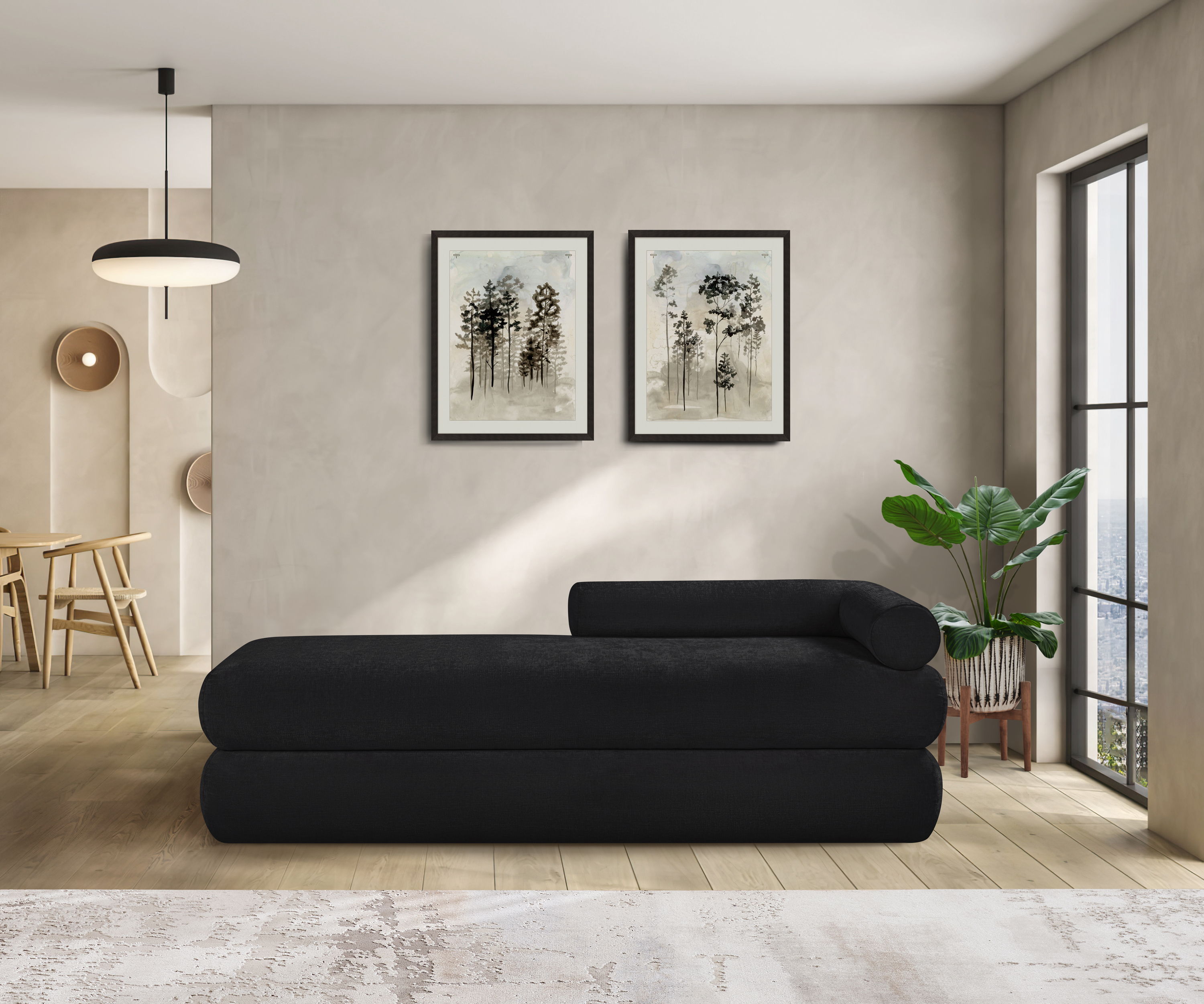 Kennedy - Chenille Bench - Black