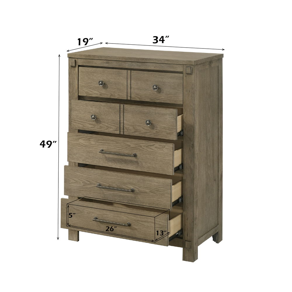 Colton - Chest - Antique White Oak, dark brown, view 4