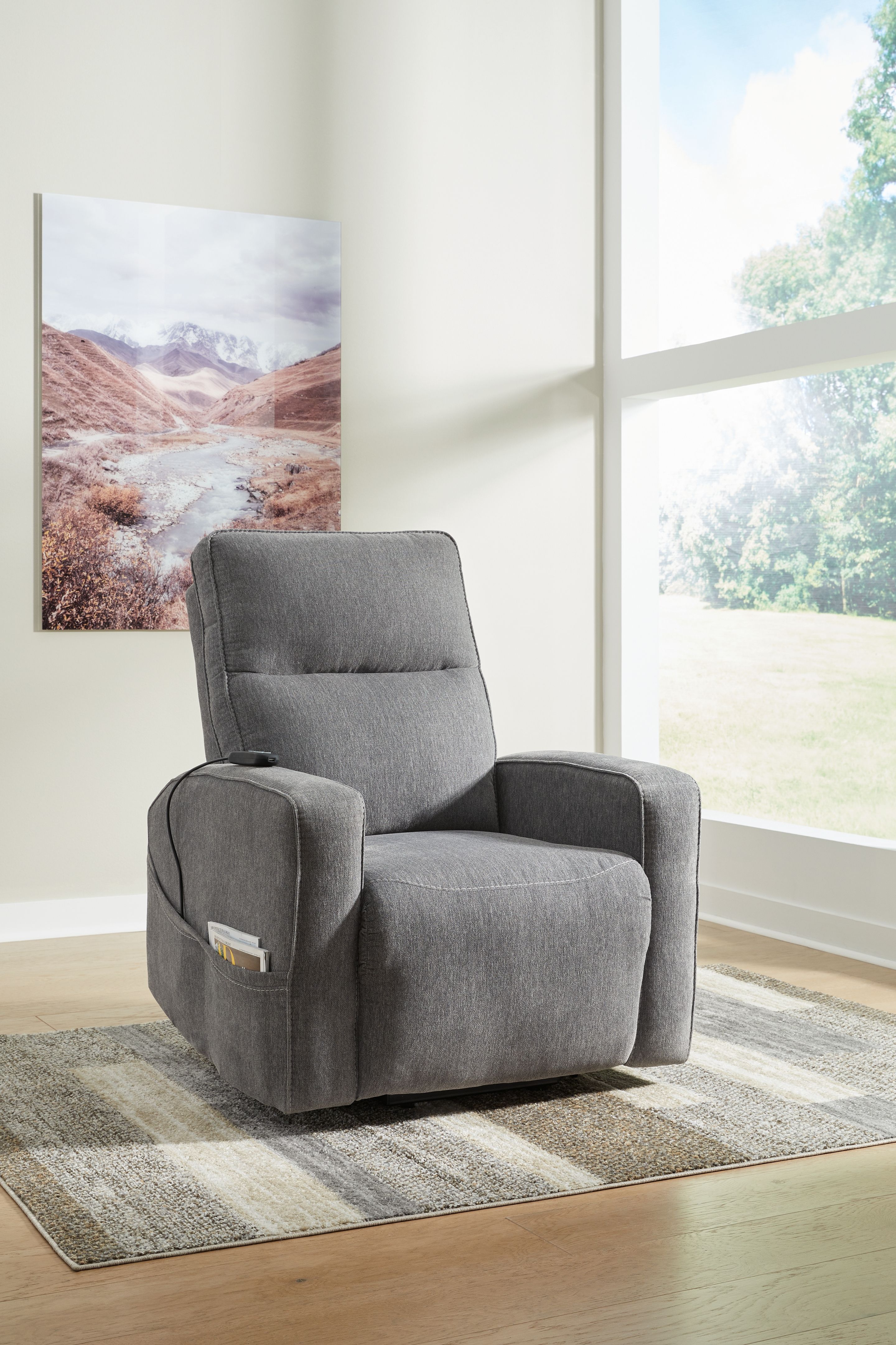 Ashley Furniture Starganza - Power Lift Recliner - Gray - Image 2