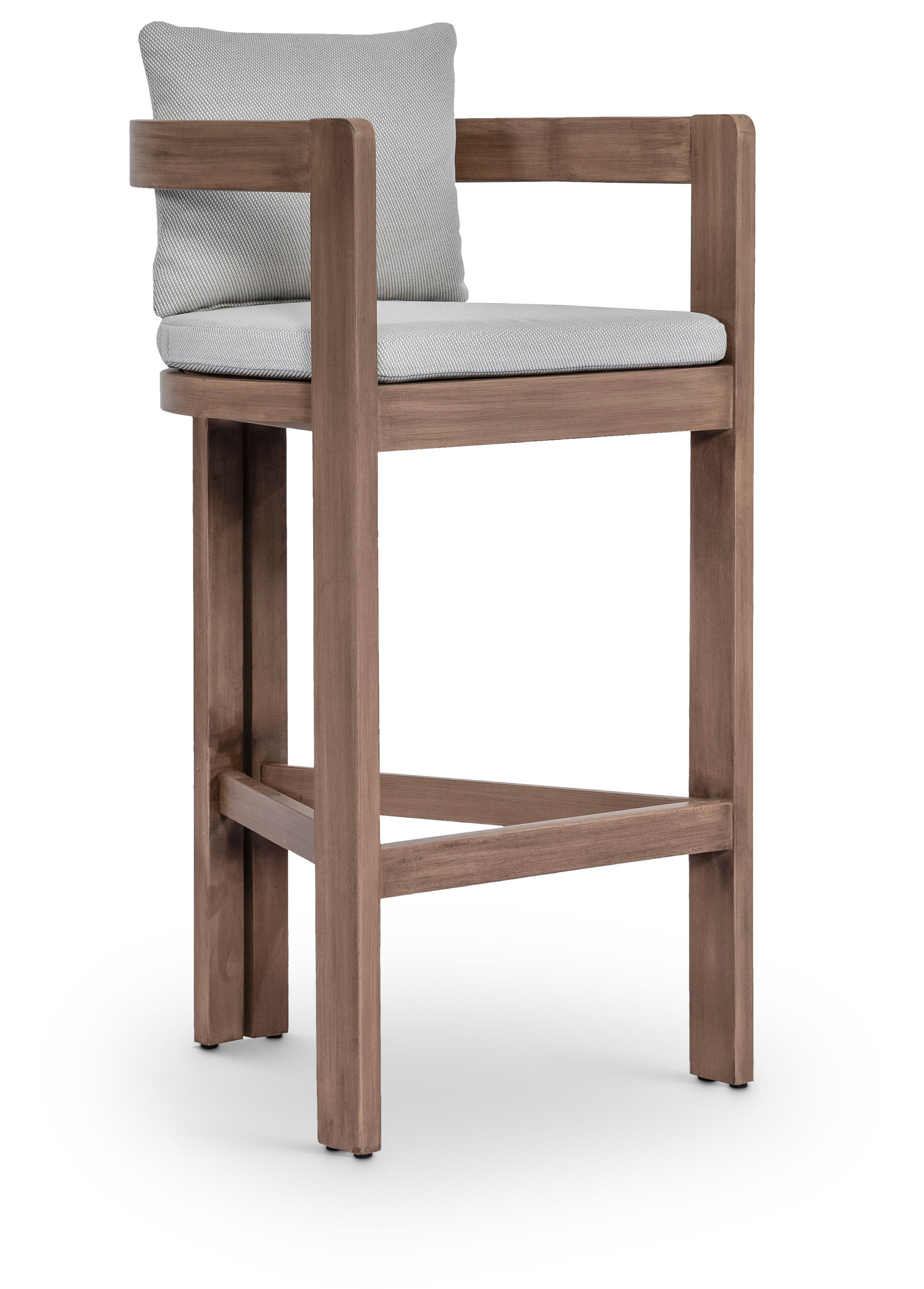 Newport - Water Resistant Fabric Upholstered Outdoor Patio Bar Stool - Gray