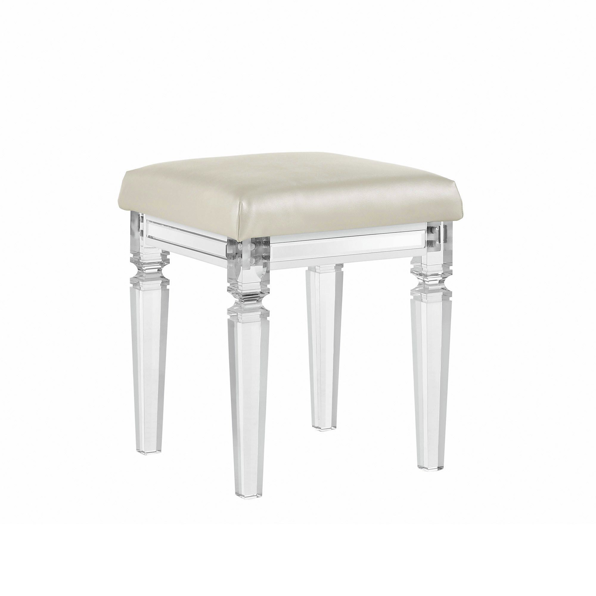 Vanity Stool With Acrylic Leg