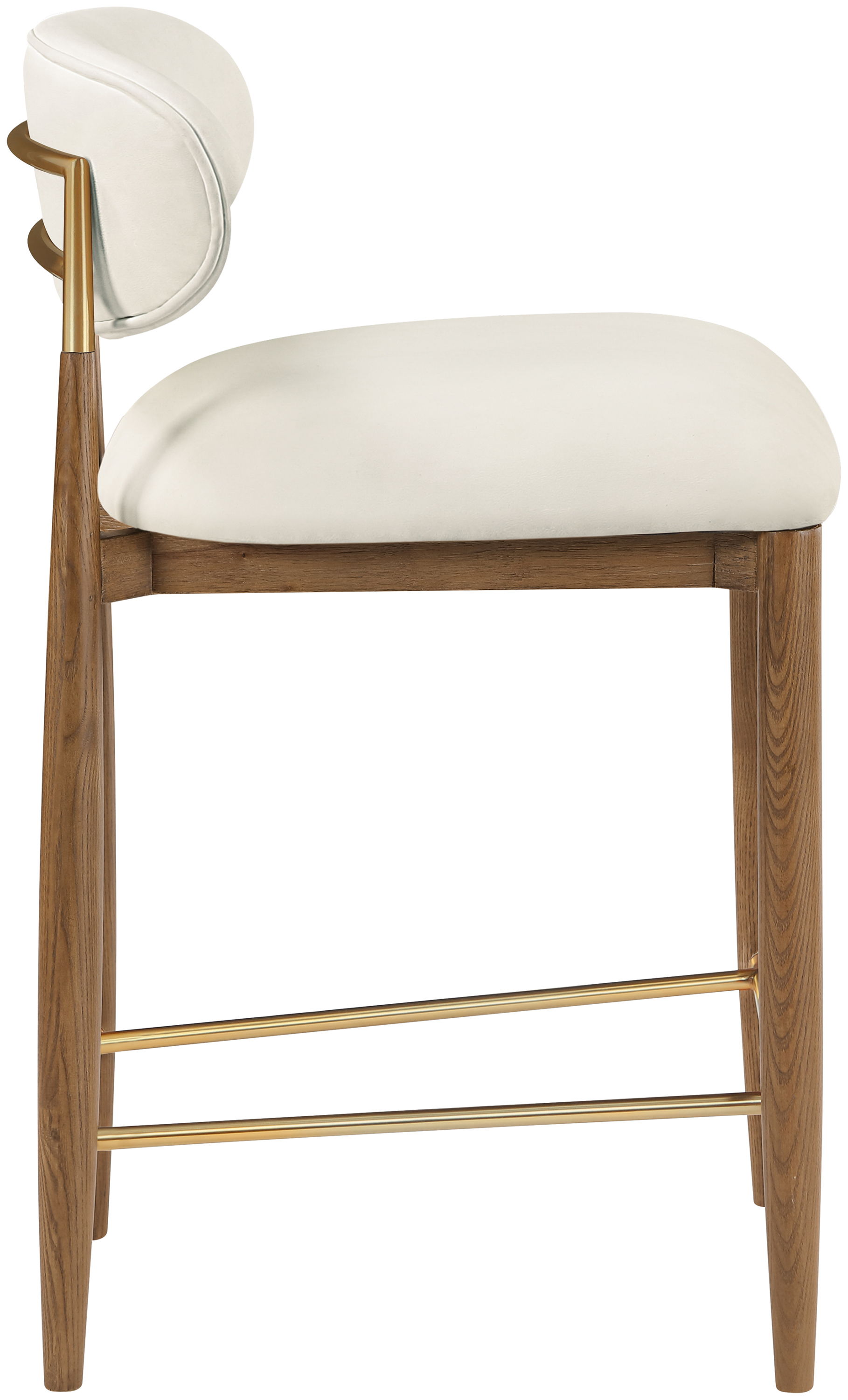 Riccio - Vegan Leather Upholstered Stool - Cream