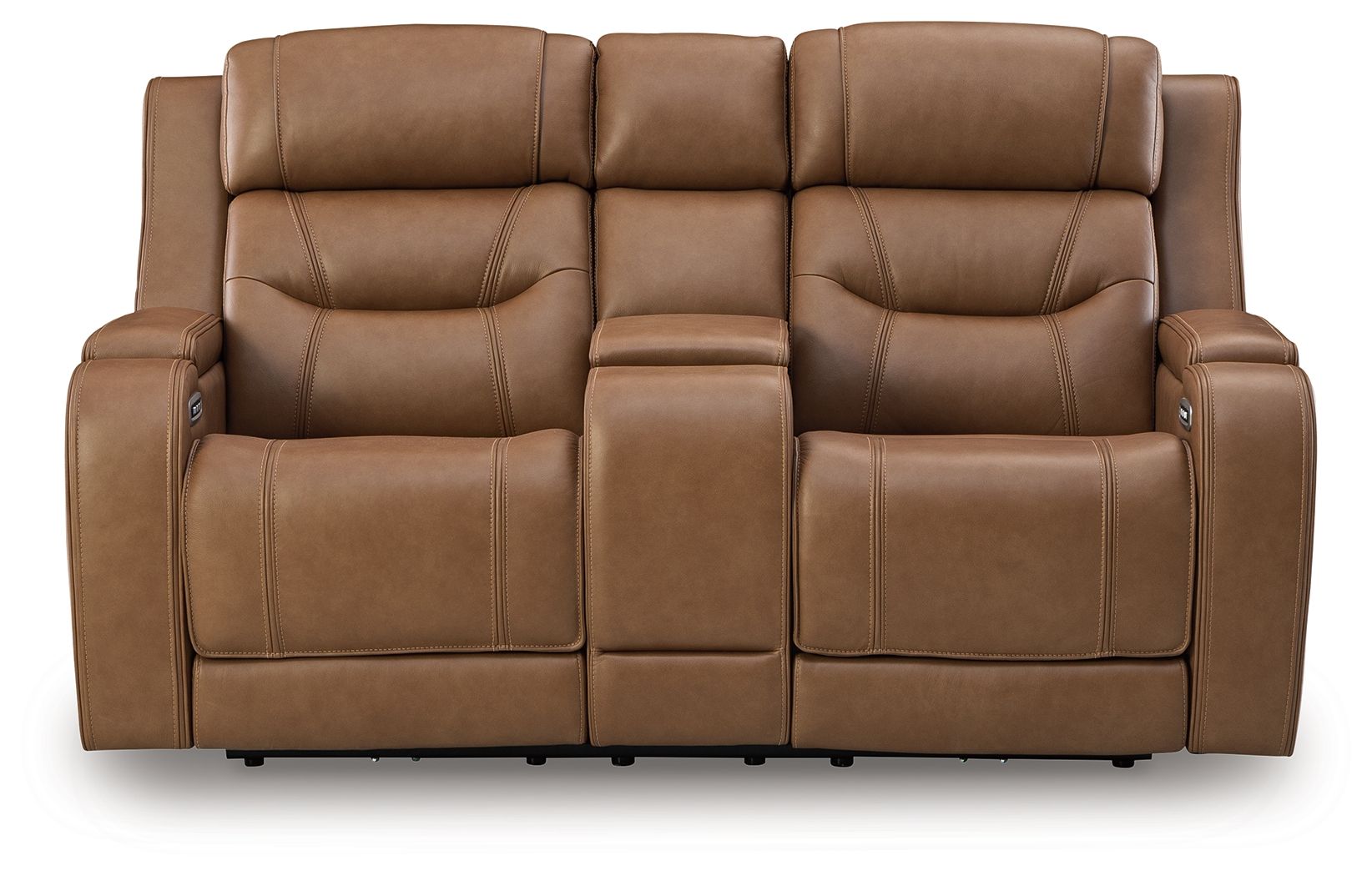 Ashley Furniture Knightington - Power Reclining Loveseat With Audio Console - Caramel - Image 3