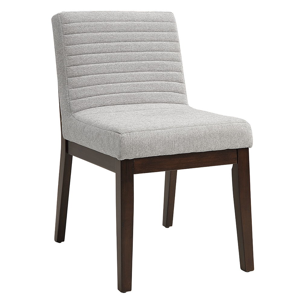 Edwyn - Side Chair (Set of 2) - Gray Fabric & Brown, light gray
