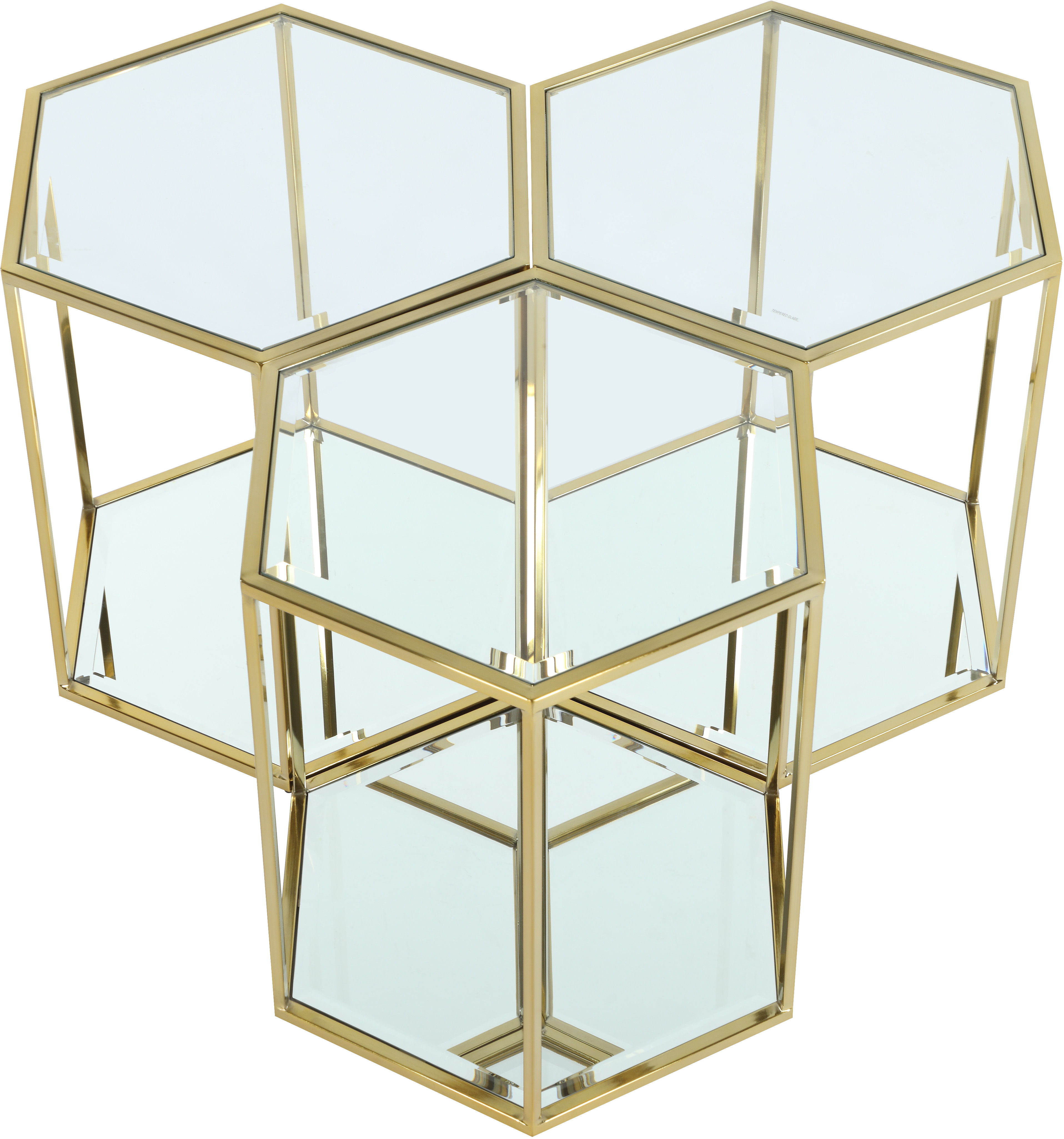 Sei - End Table 3 Piece - Gold