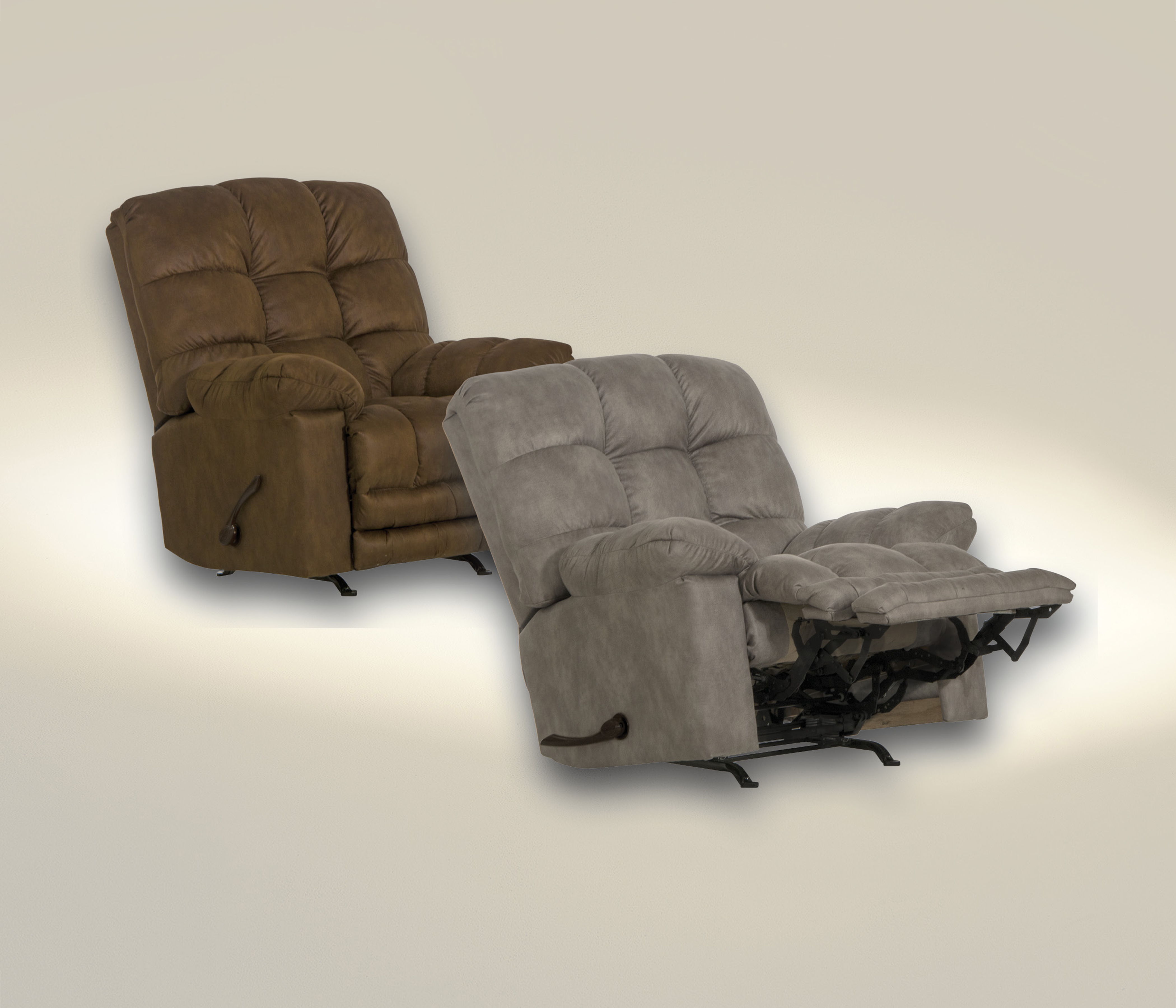 Machado - Chaise Rocker Recliner With Oversized Xtra Comfort Footrest - Chocolate