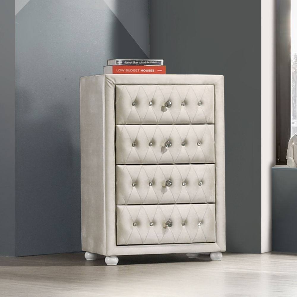 Reggie - Chest - Beige Fabric, beige