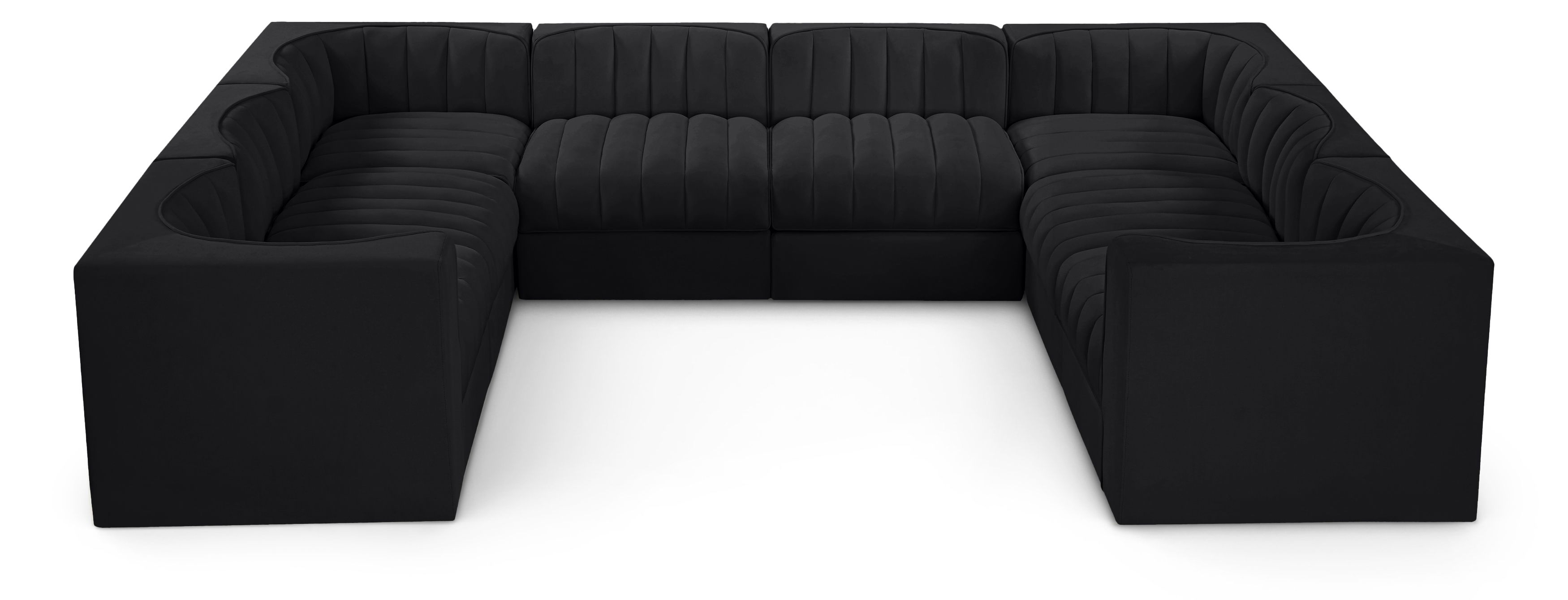 Velvet Performance Fabric Upholstered Modular Sectional