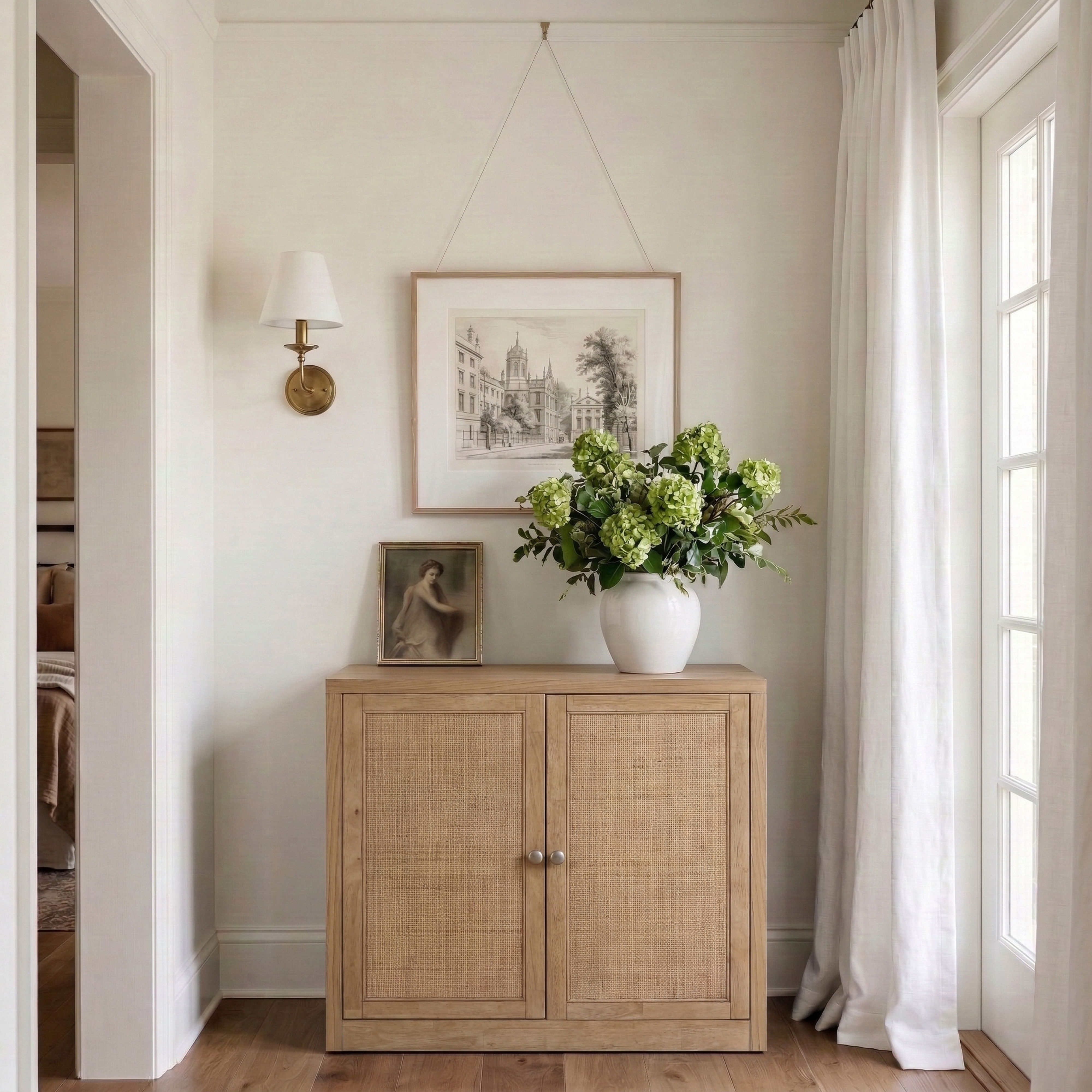 Vero - Solid Wood, Oak Veneer And Stainless Steel Sideboard/Buffet - Natural