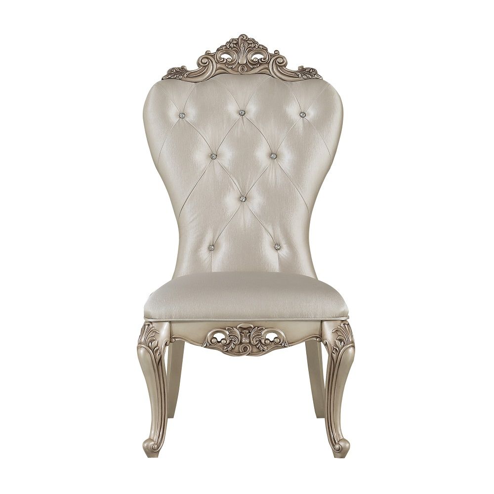 Gorsedd - Side Chair (Set of 2) - Cream Fabric & Golden Ivory, beige, view 8