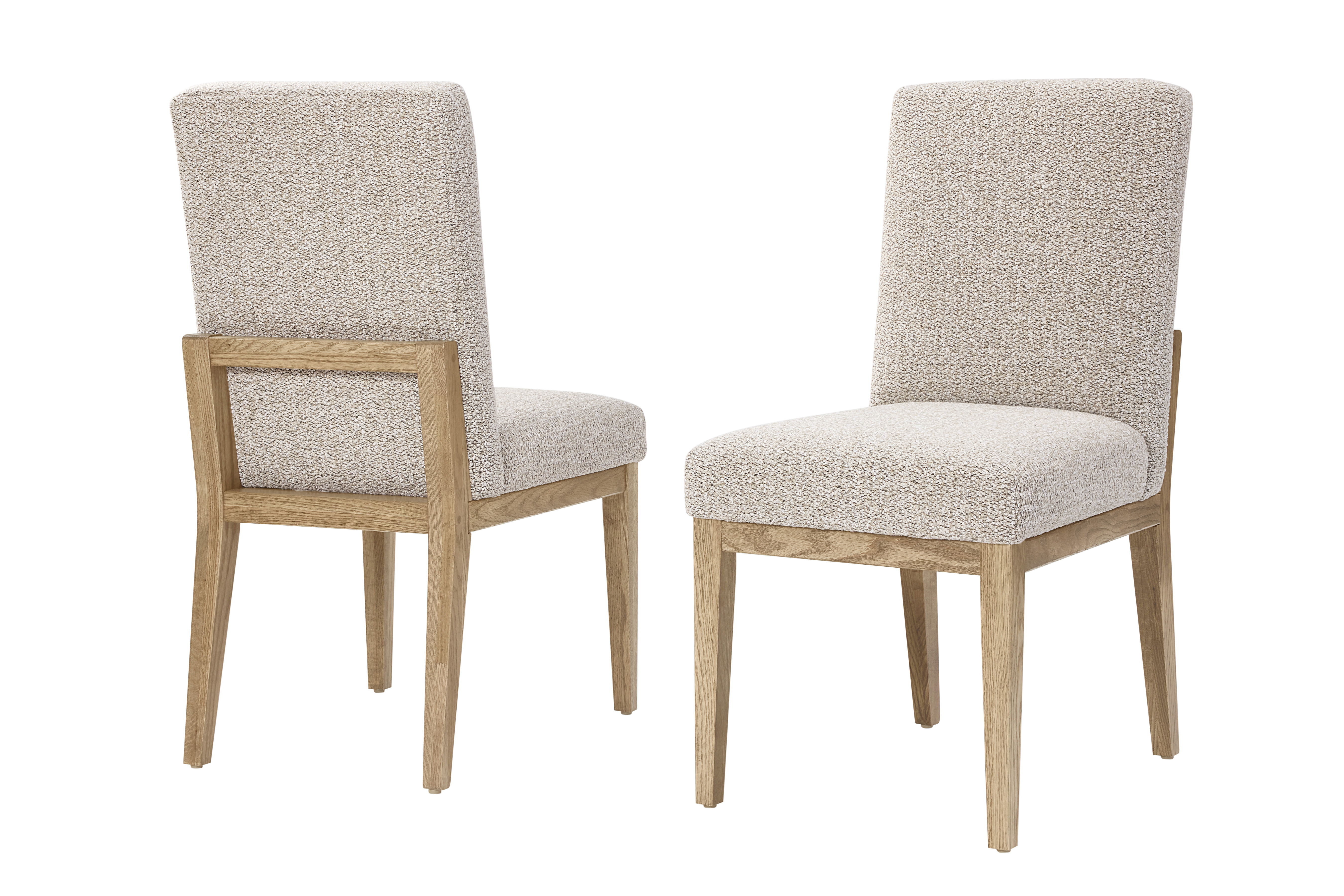 Vaughan-Bassett Dovetail - Upholstered Side Chair With A Grey Fabric - Bleached White
