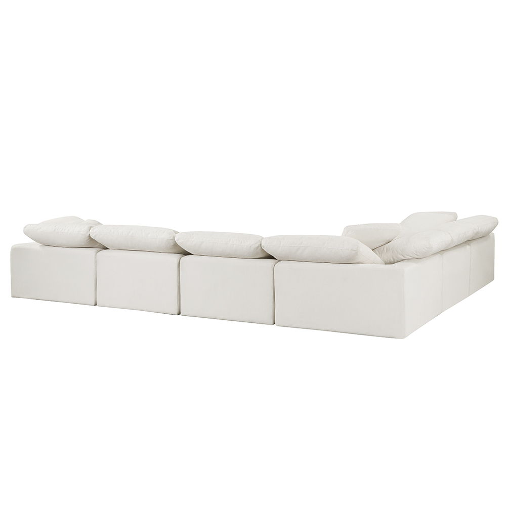 Naveen - Modular Armless Chair - Ivory Linen, white, view 6