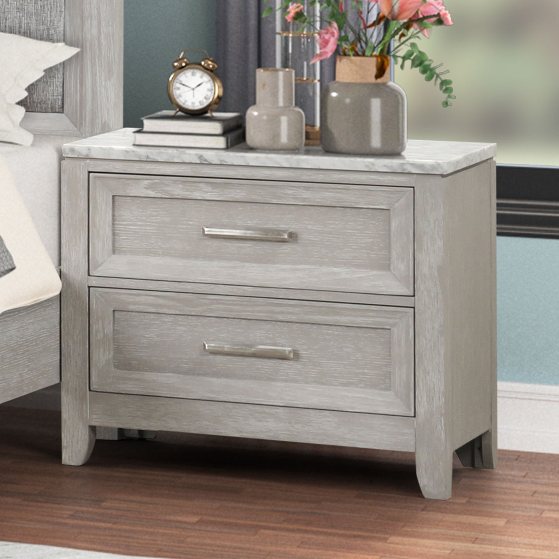 Fiona - Nightstand - Mist Gray, light gray, view 7