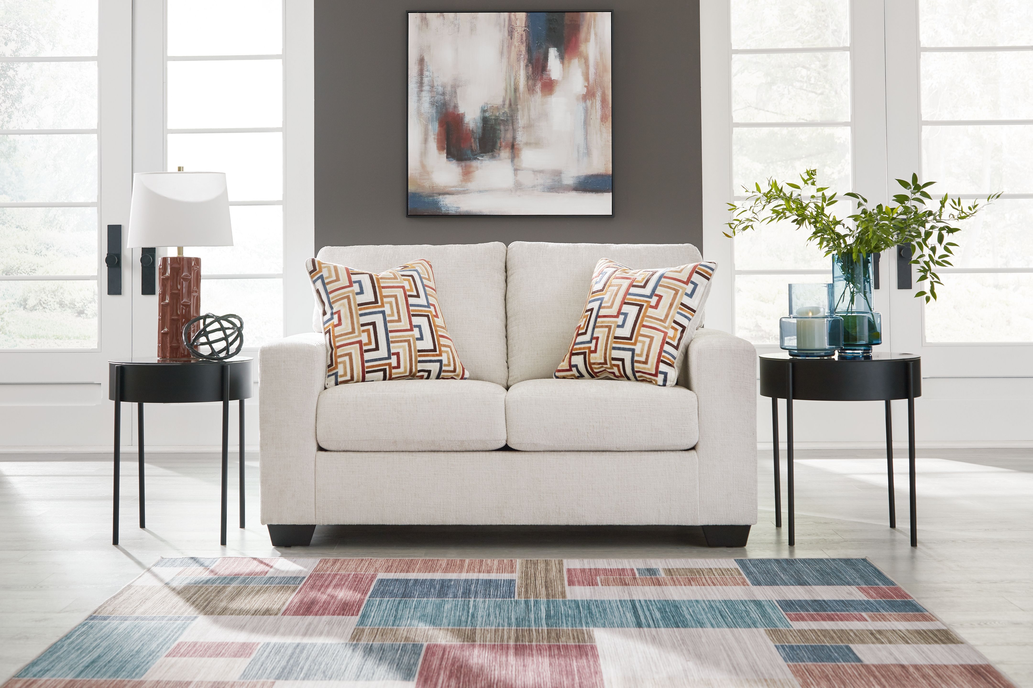 Ashley Furniture Aviemore - Loveseat - Stone - Image 2