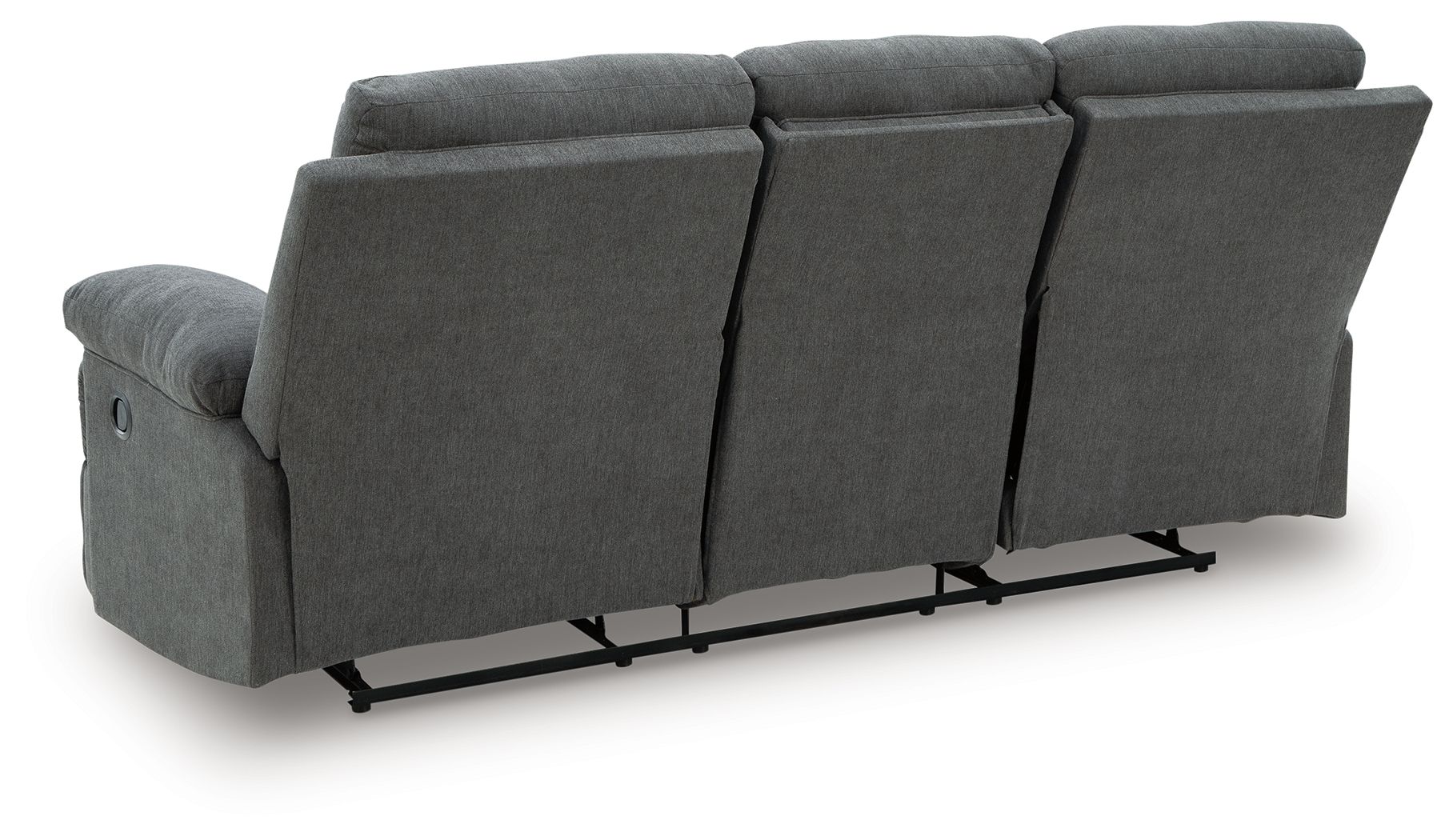 Ashley Furniture Side-Swipe - Reclining Sofa With Drop Down Table - Charcoal - Image 6