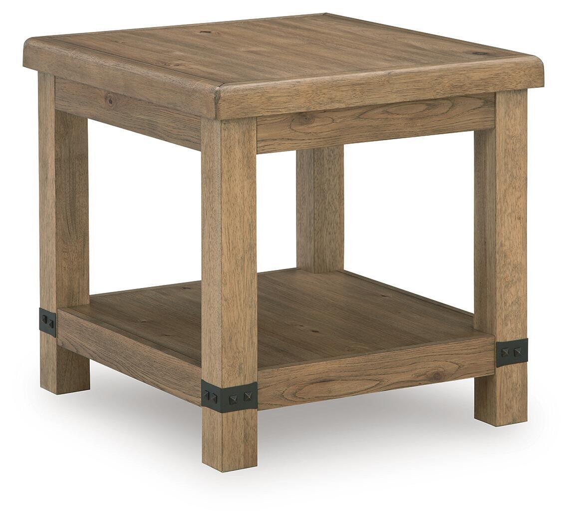 Ridgester – Rectangular End Table – Light Brown