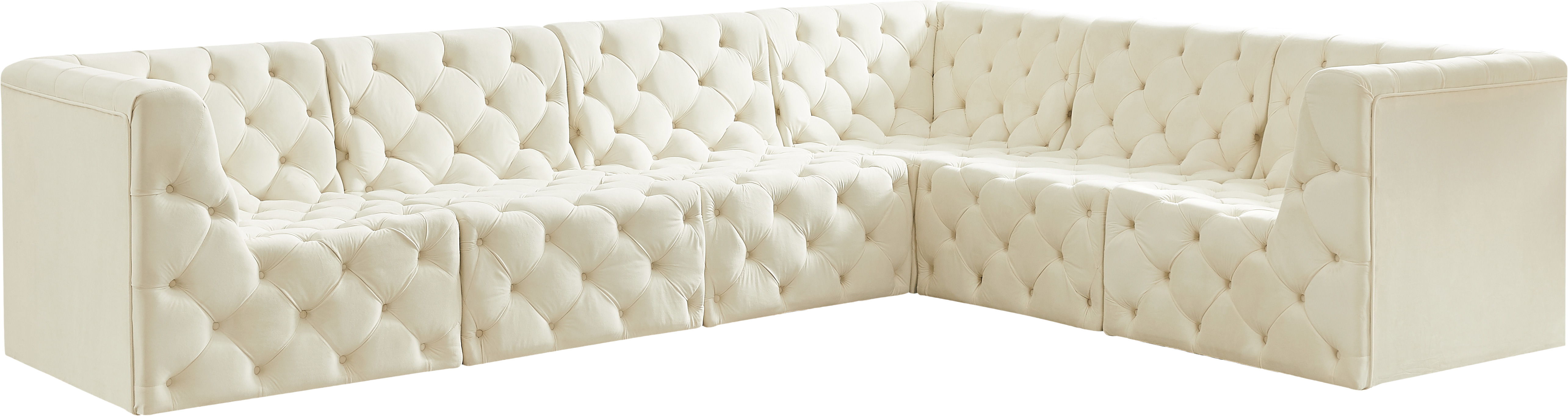 Tuft - 6 Piece Modular Corner Sectional - Cream