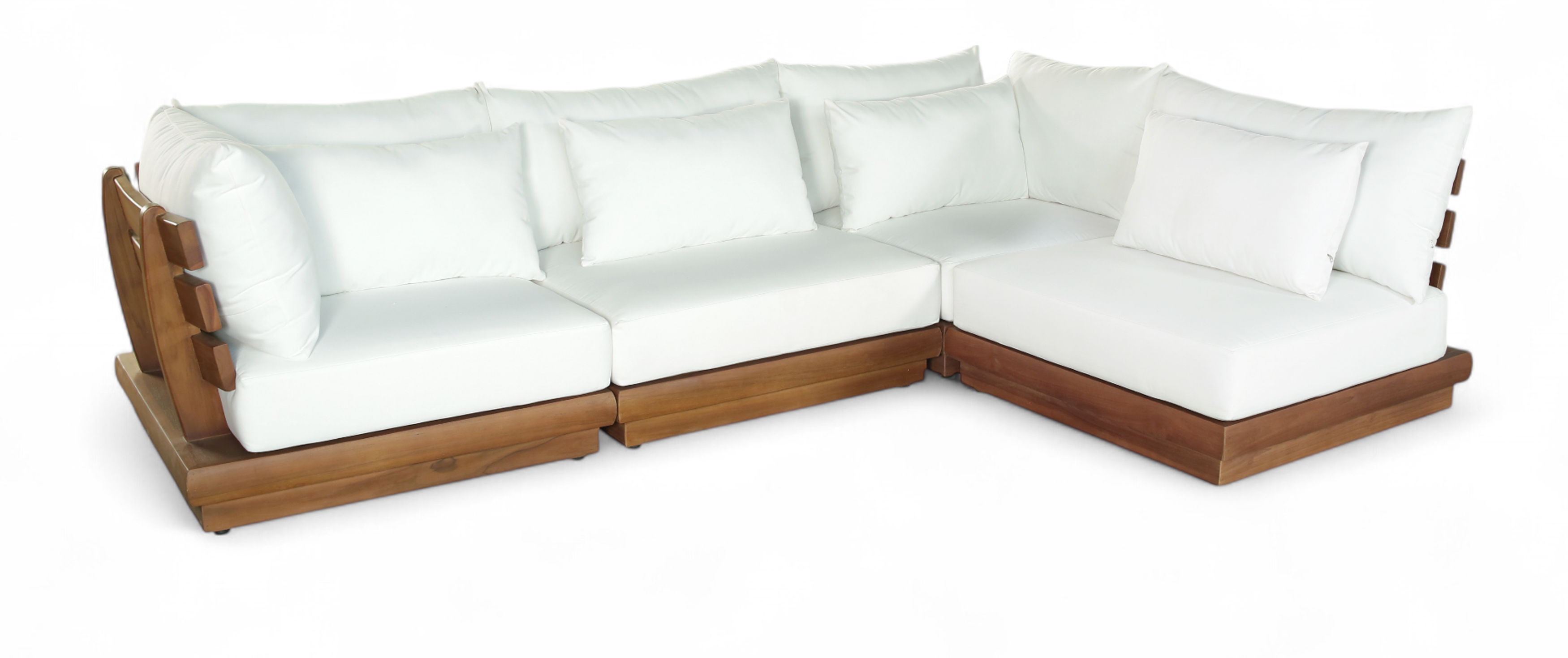 4 Pc · Water Resistant Fabric Upholstered Outdoor Patio Modular Sectional - Off