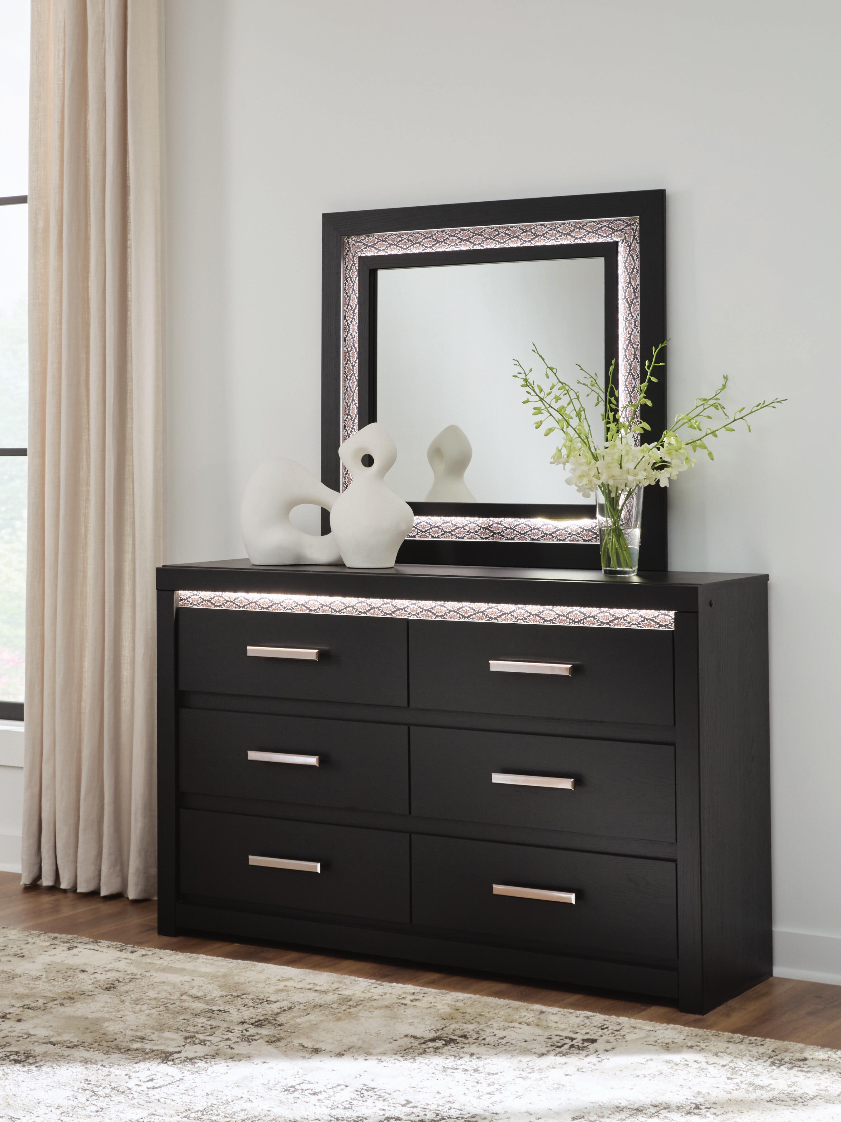 Shoralli - Dresser And Mirror - Black