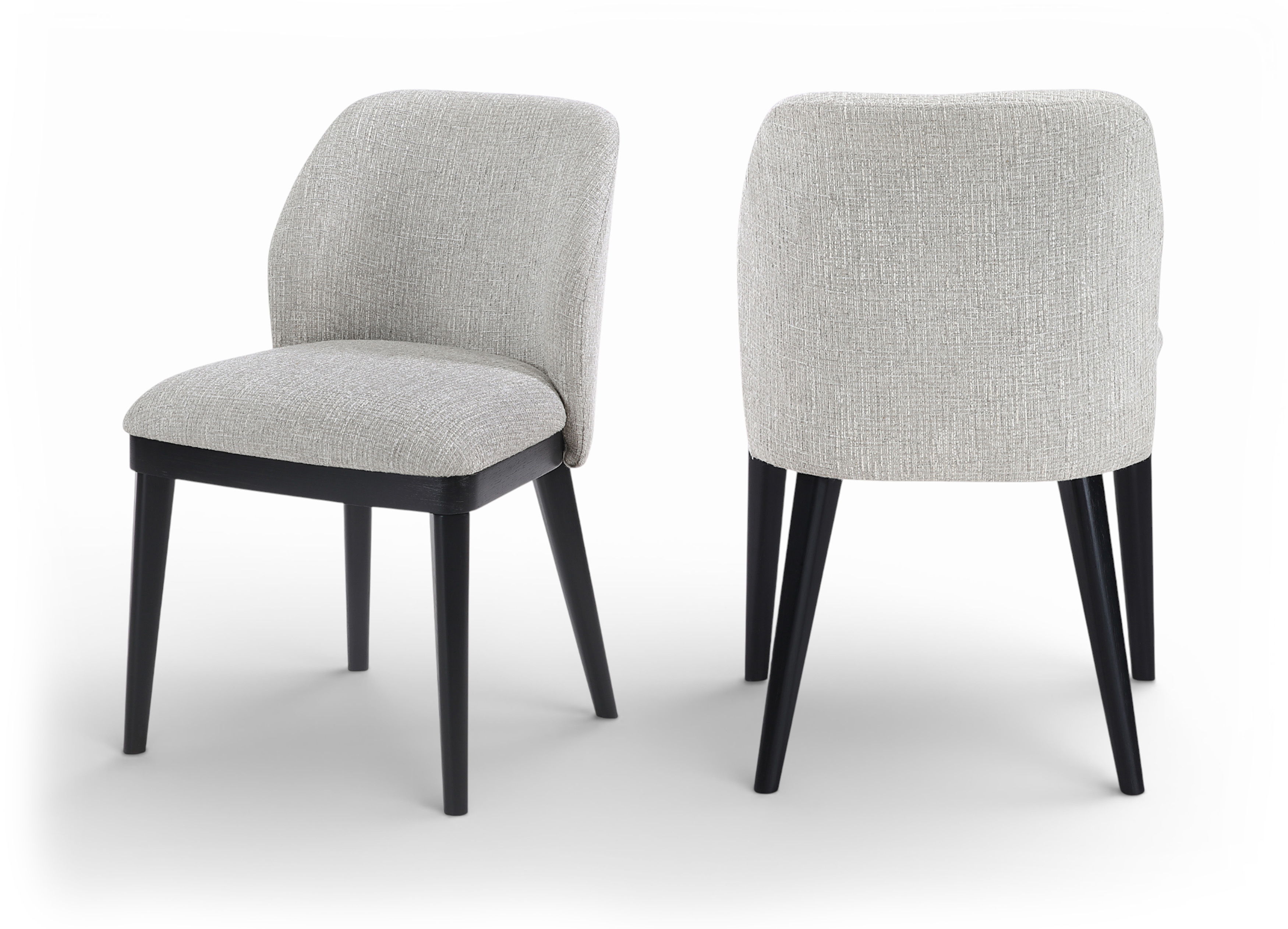 Valeo - Linen Textured Fabric Upholstered Dining Chair (Set of 2) - Grey