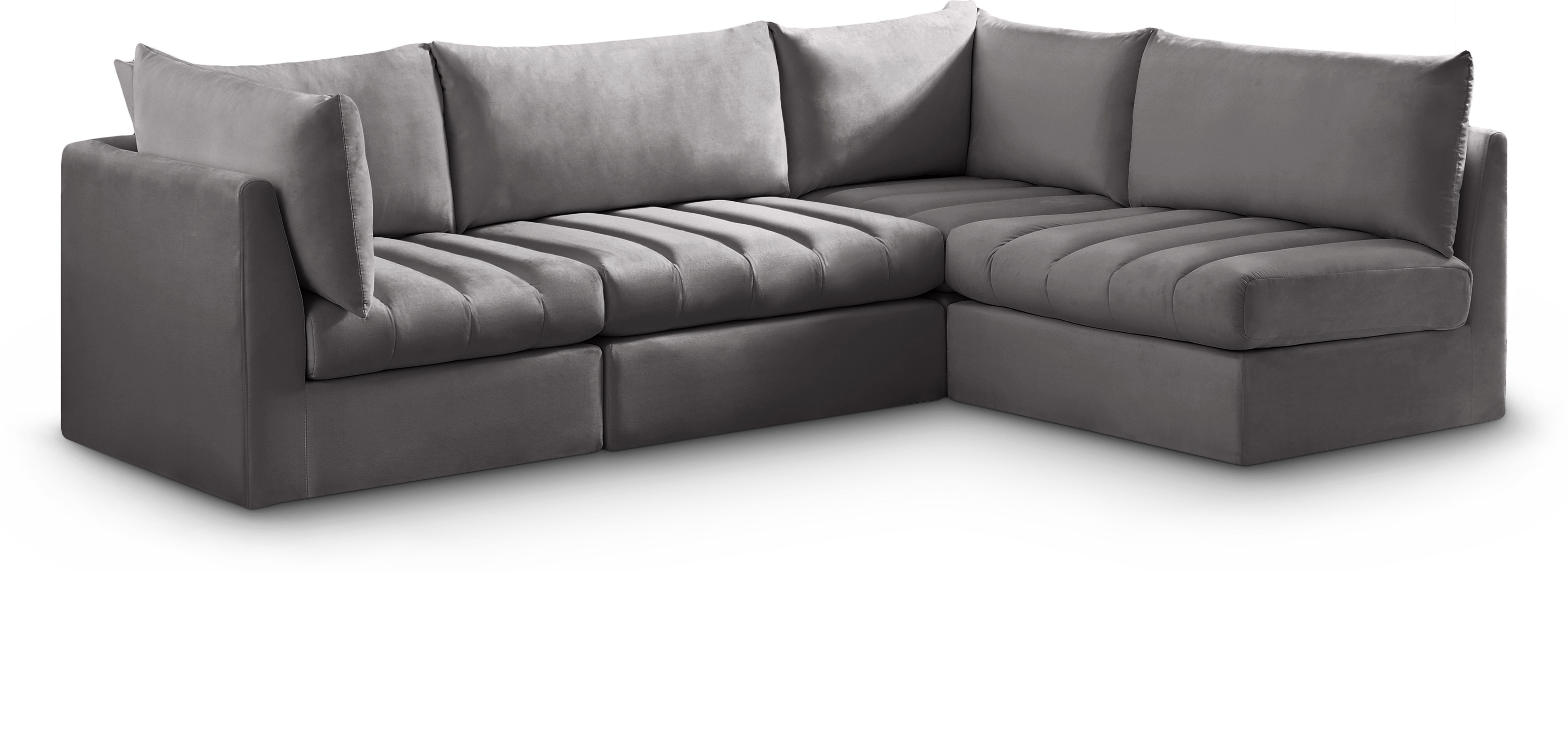 Jacob - Modular Croner Sectional 4 Piece - Gray
